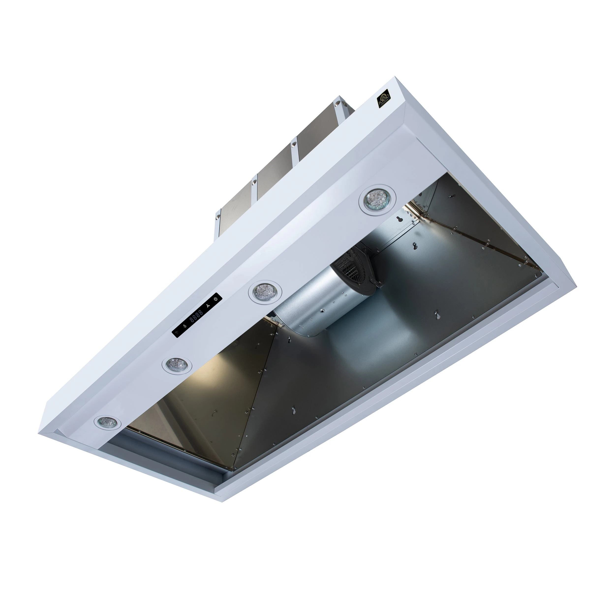 Valente 48" Range Hood in with 304 CFM, 3 speeds, Dishwasher safe Baffle filters, LED Lights and Remote Control FRHWM509948CPWHT