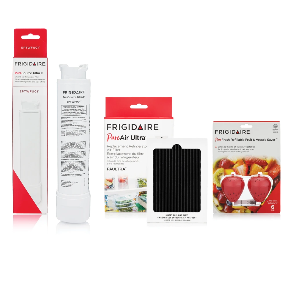 EPTWFU01, PAULTRA, and FRPFUFV2 Water and Air Filter Combo Kit with Produce Saver FRIGCOMBO11
