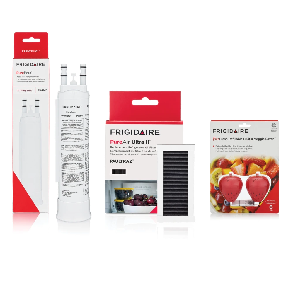 FPPWFU01, PAULTRA2, and FRPFUFV2 Water and Air Filter Combo Kit with Produce Saver FRIGCOMBO12