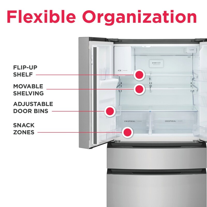 26 Cu. Ft. Standard-Depth 4-Door French Door Refrigerator view 6