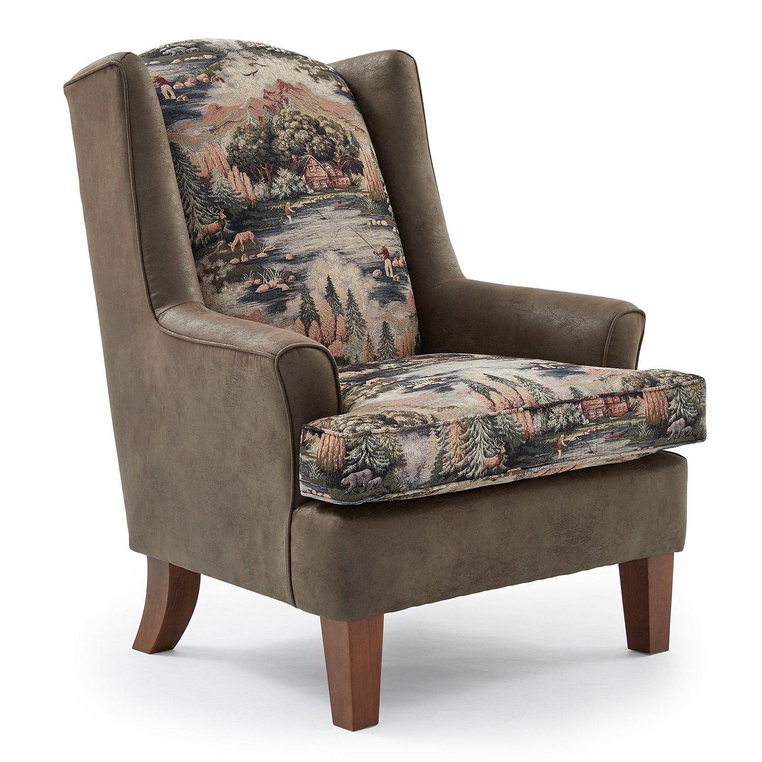 Andrea - Wing Back Chair - Dark Walnut - FS0170DWMFX1 FS0170DWMFX1