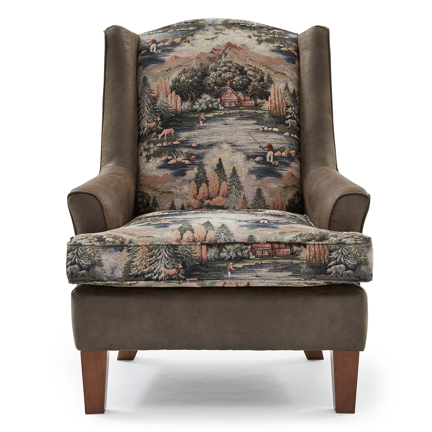Andrea - Wing Back Chair - Dark Walnut - FS0170DWMFX2 FS0170DWMFX2