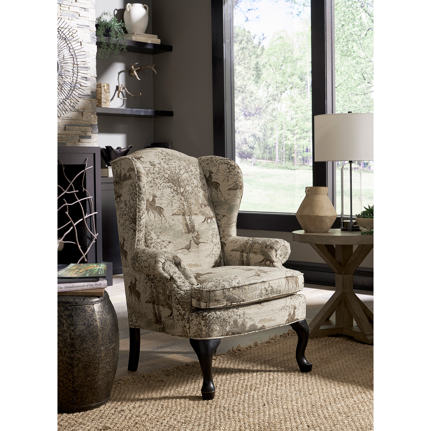 Sylvia - Wing Back Chair - Antique Black - FS0710ABX1 FS0710ABX1