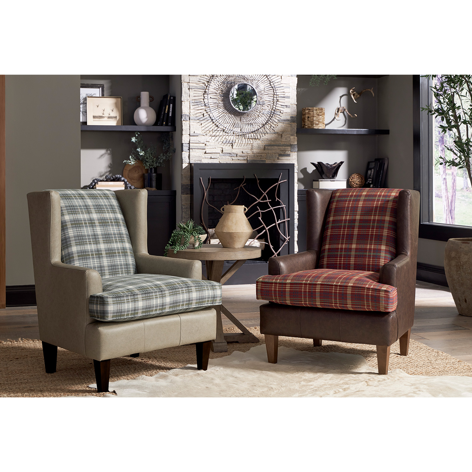 Sterling - Modern Wingback Chair - Dark Walnut - FS2130DWLFP FS2130DWLFP