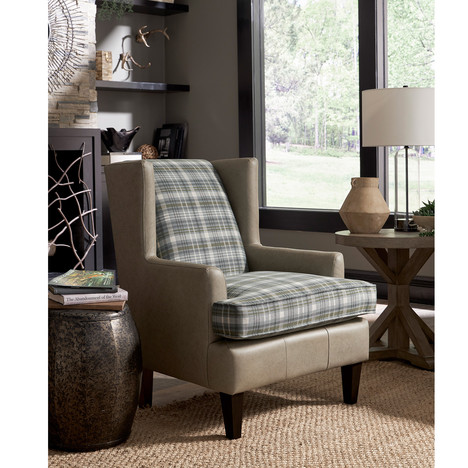 Sterling - Modern Wingback Chair - Dark Walnut - FS2130DWLFP FS2130DWLFP