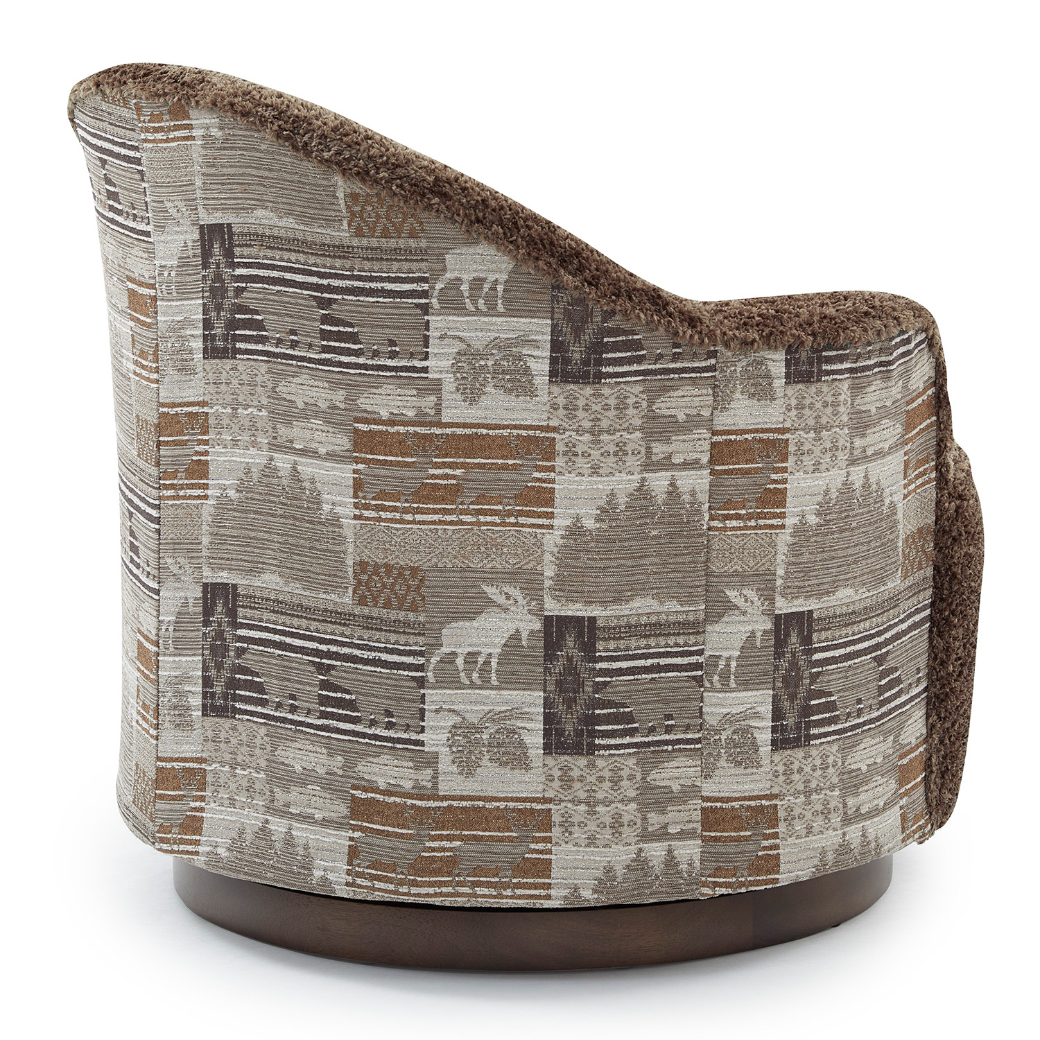 April - Swivel Barrel Chair - Dark Walnut - FS2138DWMF FS2138DWMF