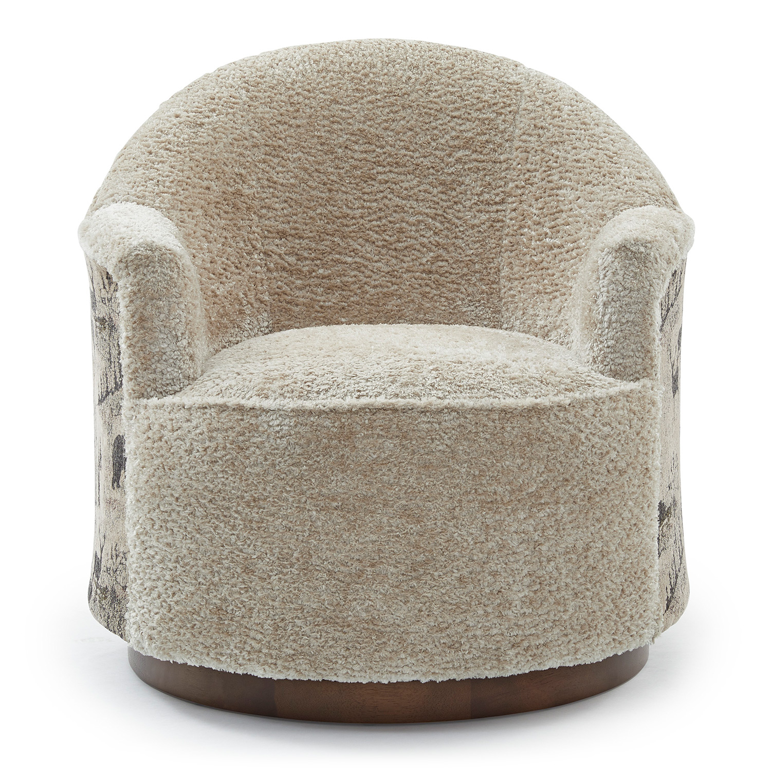 April - Swivel Barrel Chair - Dark Walnut - FS2138DWMF FS2138DWMF
