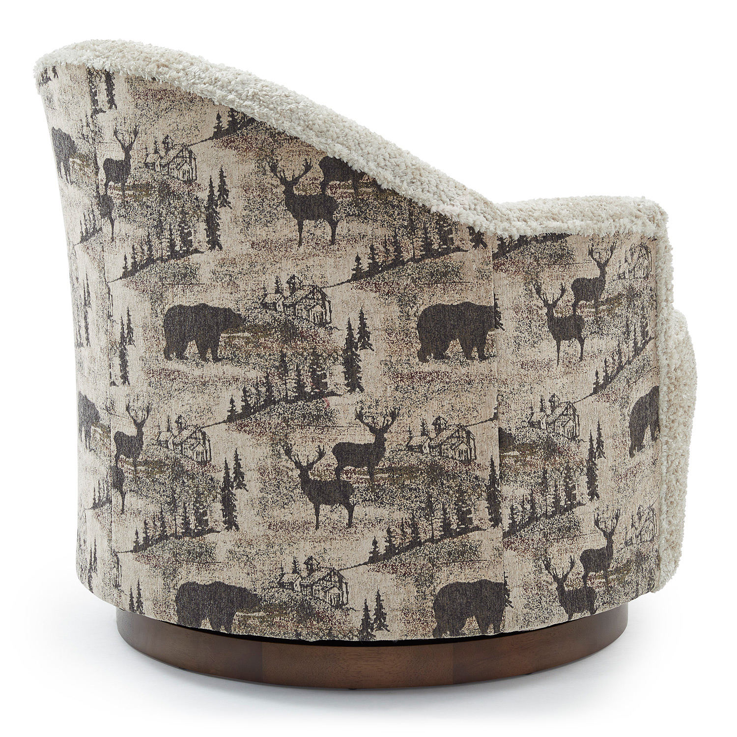 April - Swivel Barrel Chair - Dark Walnut - FS2138DWMF FS2138DWMF