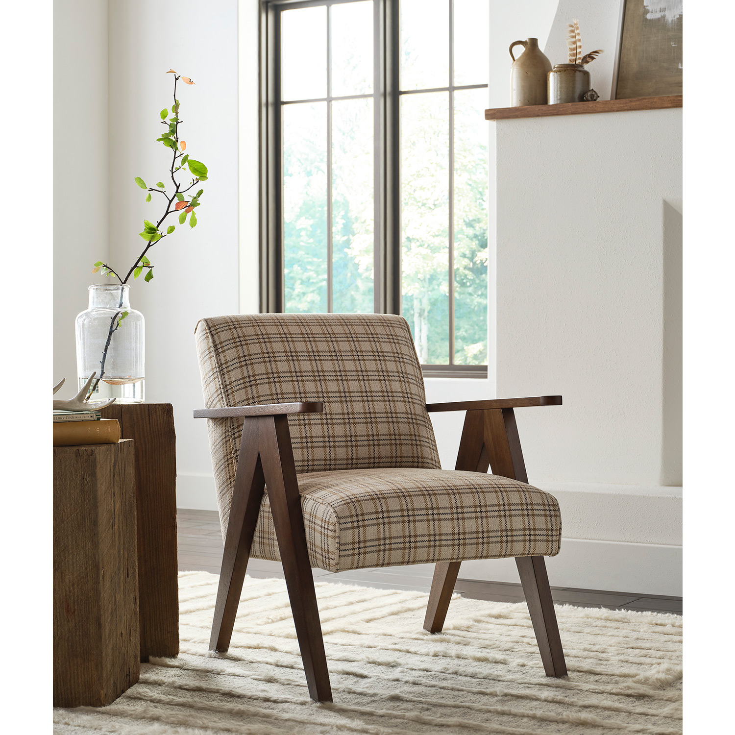 Bayden - Modern Sawhorse Accent Chair - Dark Walnut - FS3180DWP FS3180DWP
