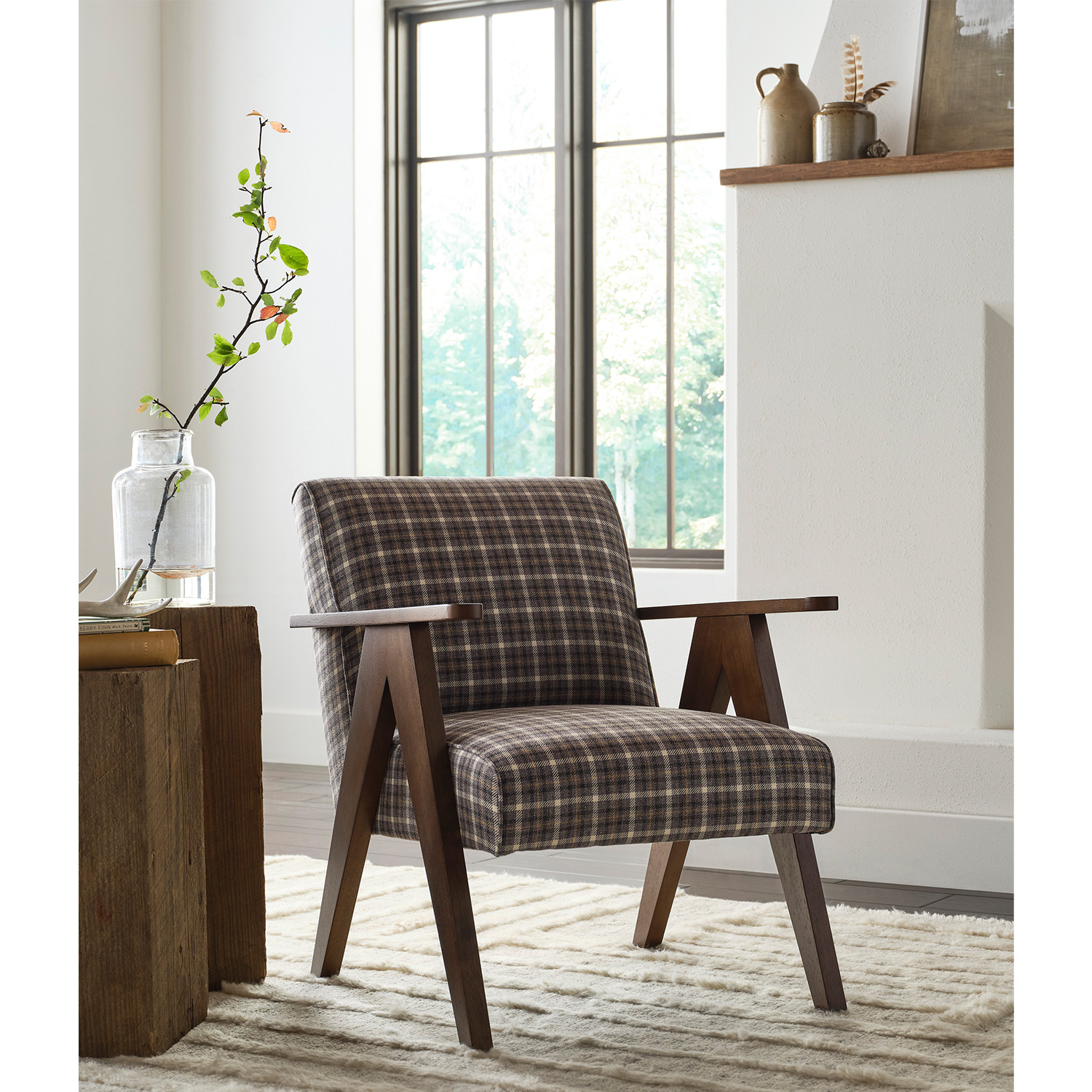 Bayden - Modern Sawhorse Accent Chair - Dark Walnut - FS3180DWP FS3180DWP