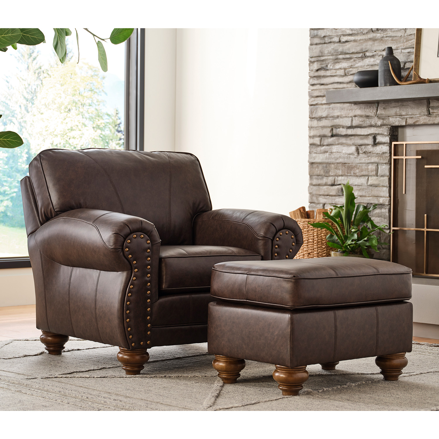 Noble - Leather Club Chair - Dark Walnut - FSC64DWLU FSC64DWLU