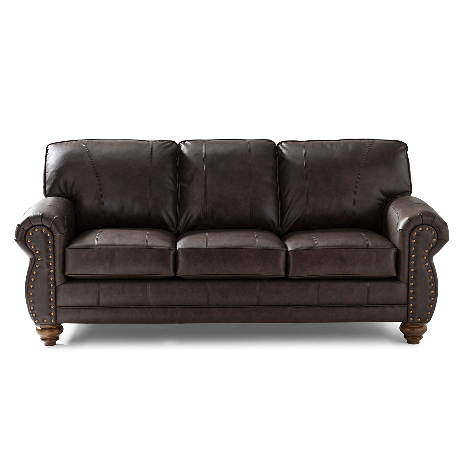 Noble - Top-grain Leather Stationary Sofa - Dark Walnut - FSS64DWLU FSS64DWLU