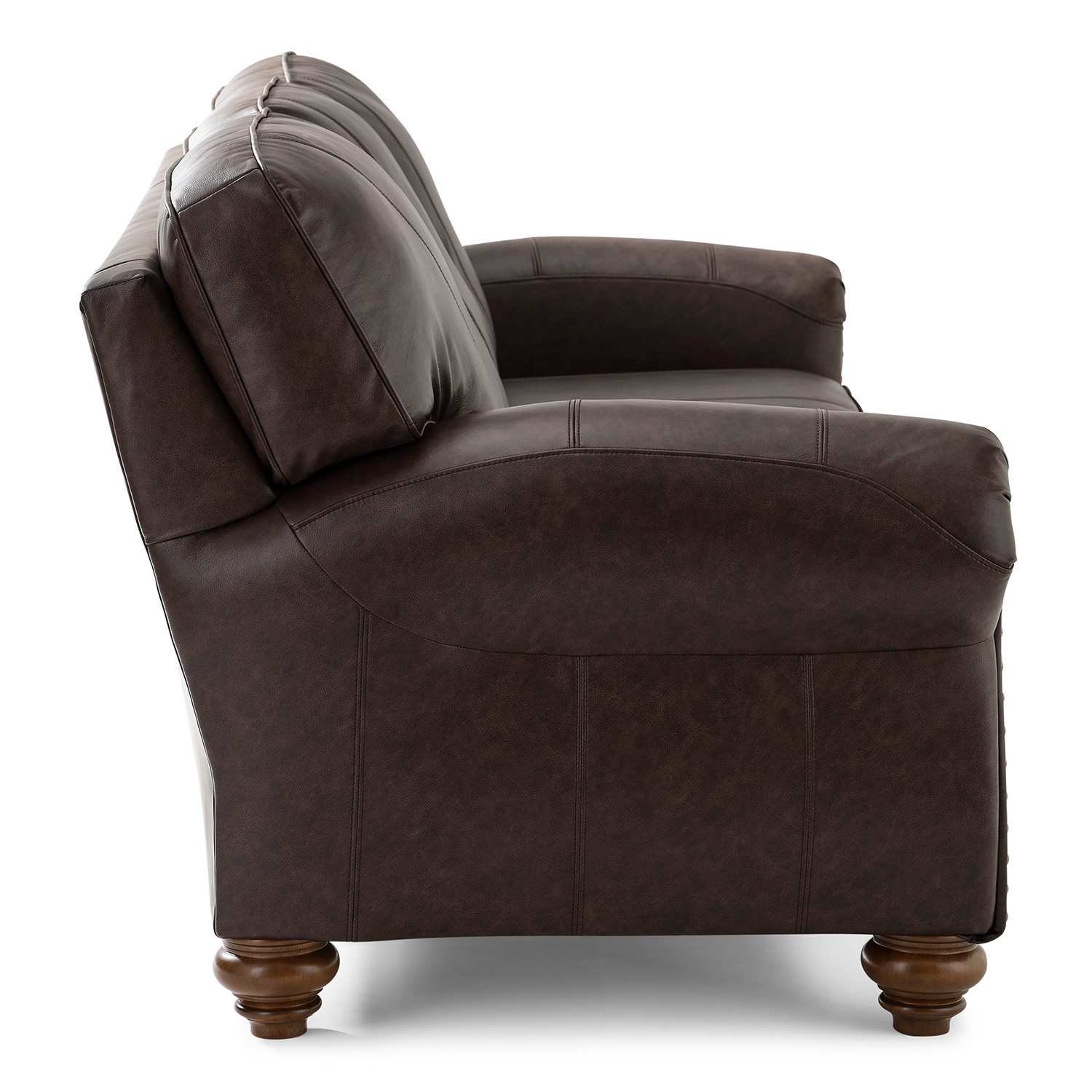 Noble - Top-grain Leather Stationary Sofa - Dark Walnut - FSS64DWLU FSS64DWLU