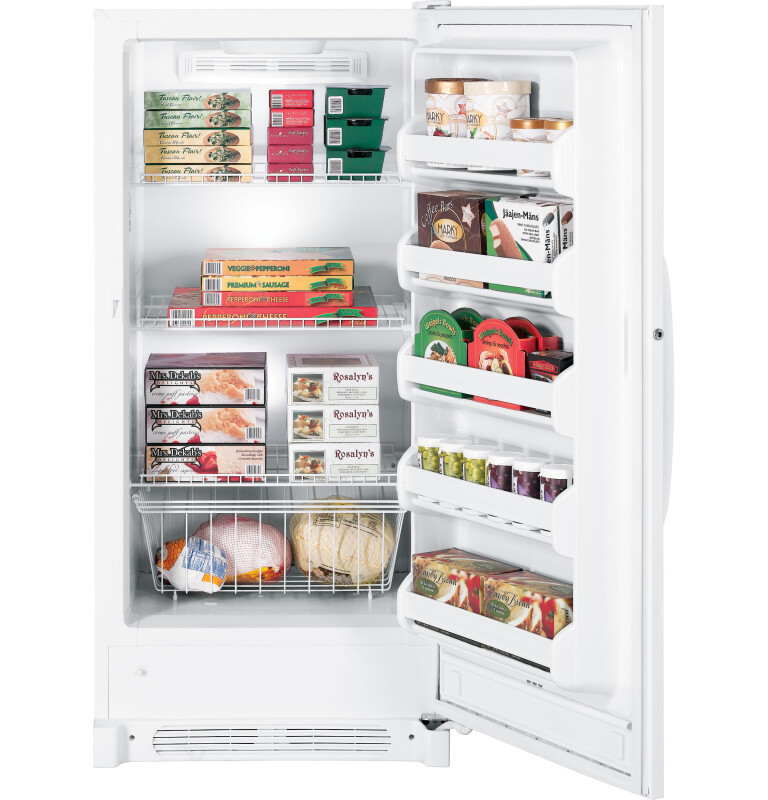 GE 13.7 Cu. Ft. Frost-Free Upright Freezer White FUF14DVRWW Picture 1