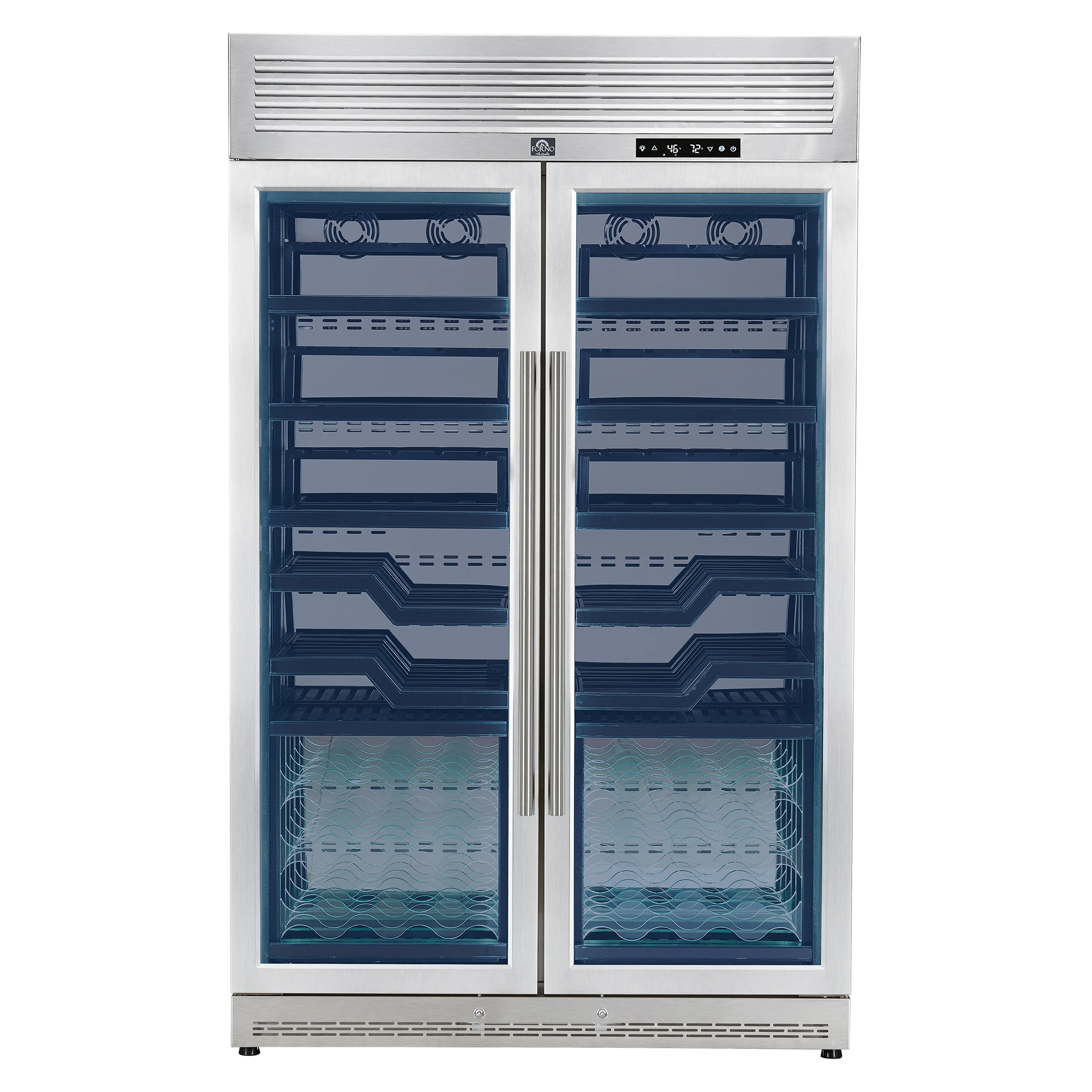 Abruzzo 48-Inch Dual Zones Wine Cellar, 102 Bottles, 24 cu. ft., Acrylic Holders & Shelves FWCDR661048S