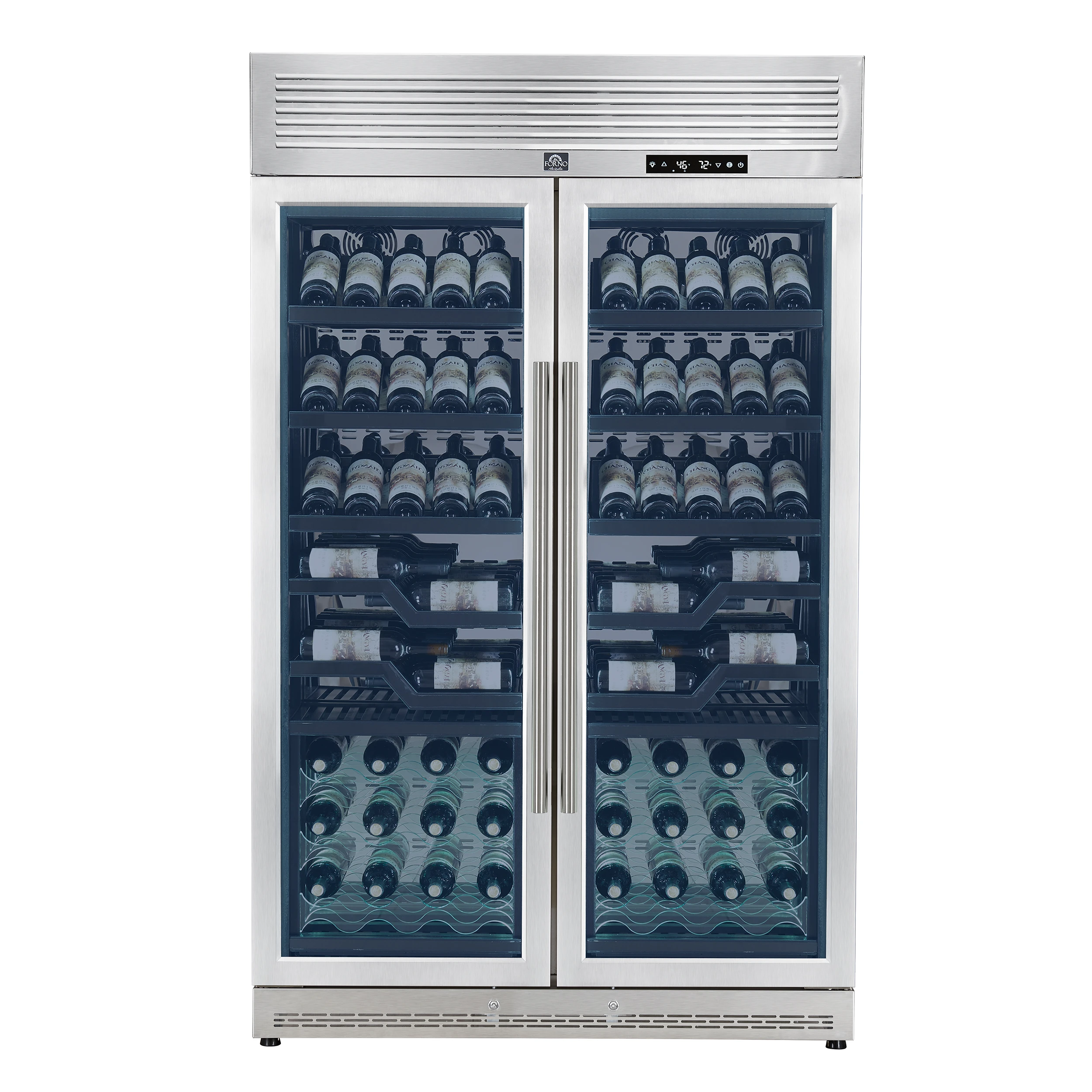 Abruzzo 48-Inch Dual Zones Wine Cellar, 102 Bottles, 24 cu. ft., Acrylic Holders & Shelves FWCDR661048S