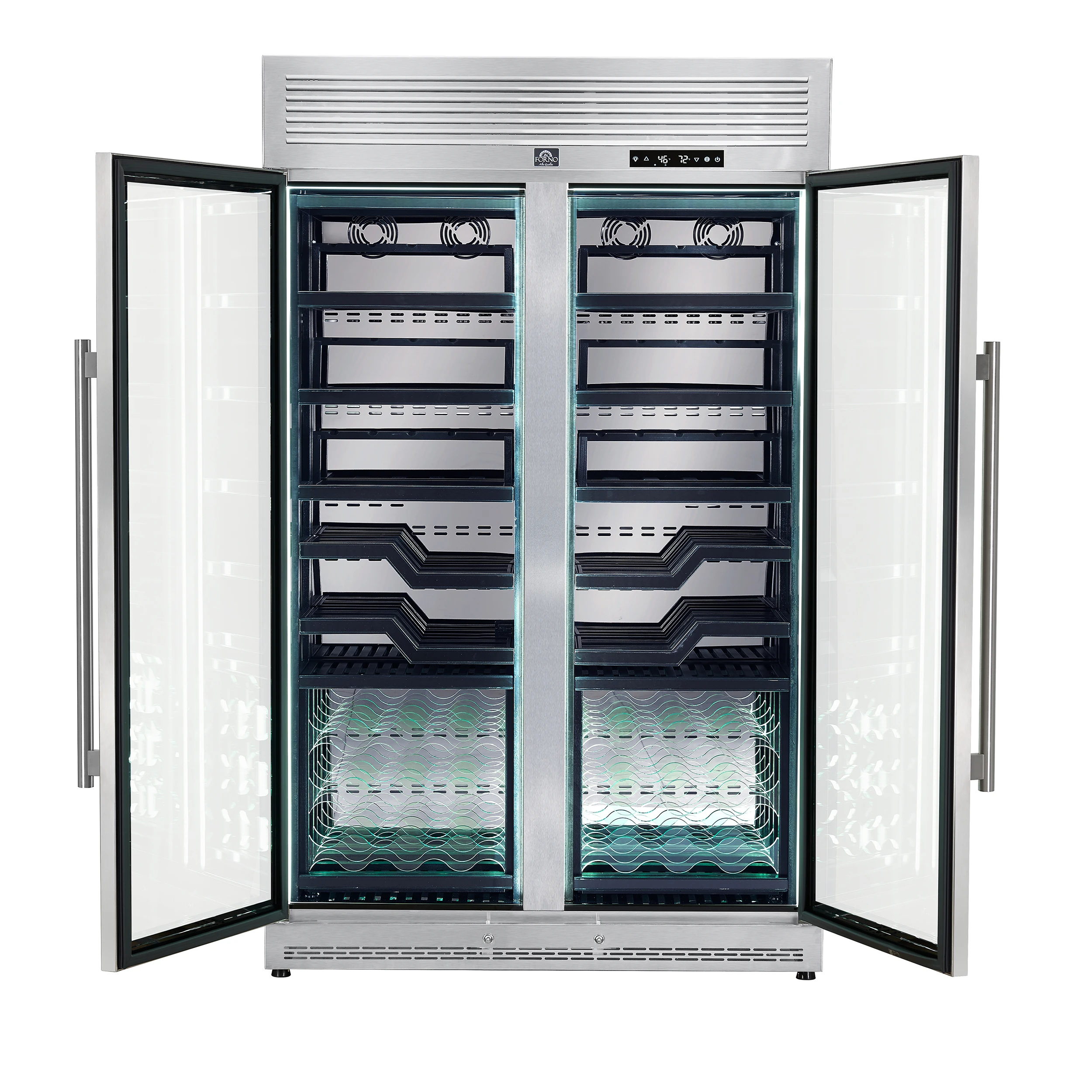 Abruzzo 48-Inch Dual Zones Wine Cellar, 102 Bottles, 24 cu. ft., Acrylic Holders & Shelves FWCDR661048S