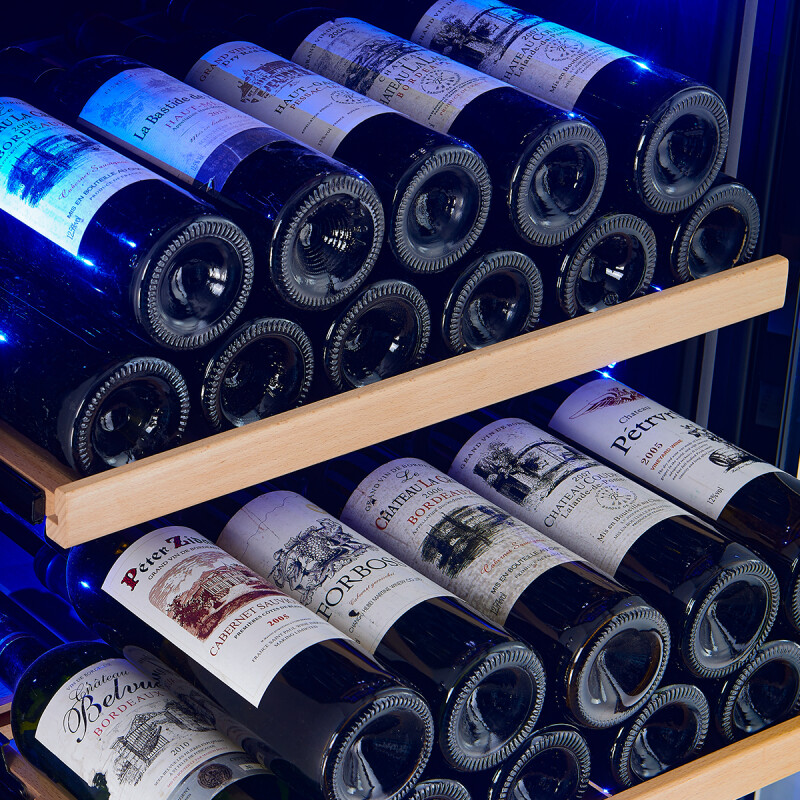 Avellina 48-in, 31.8 cu.ft. triple zone side-by-side Wine/Beverage cooler, 427 cans & 94 Wine bottles, Blue LED lights FWCDR663348S