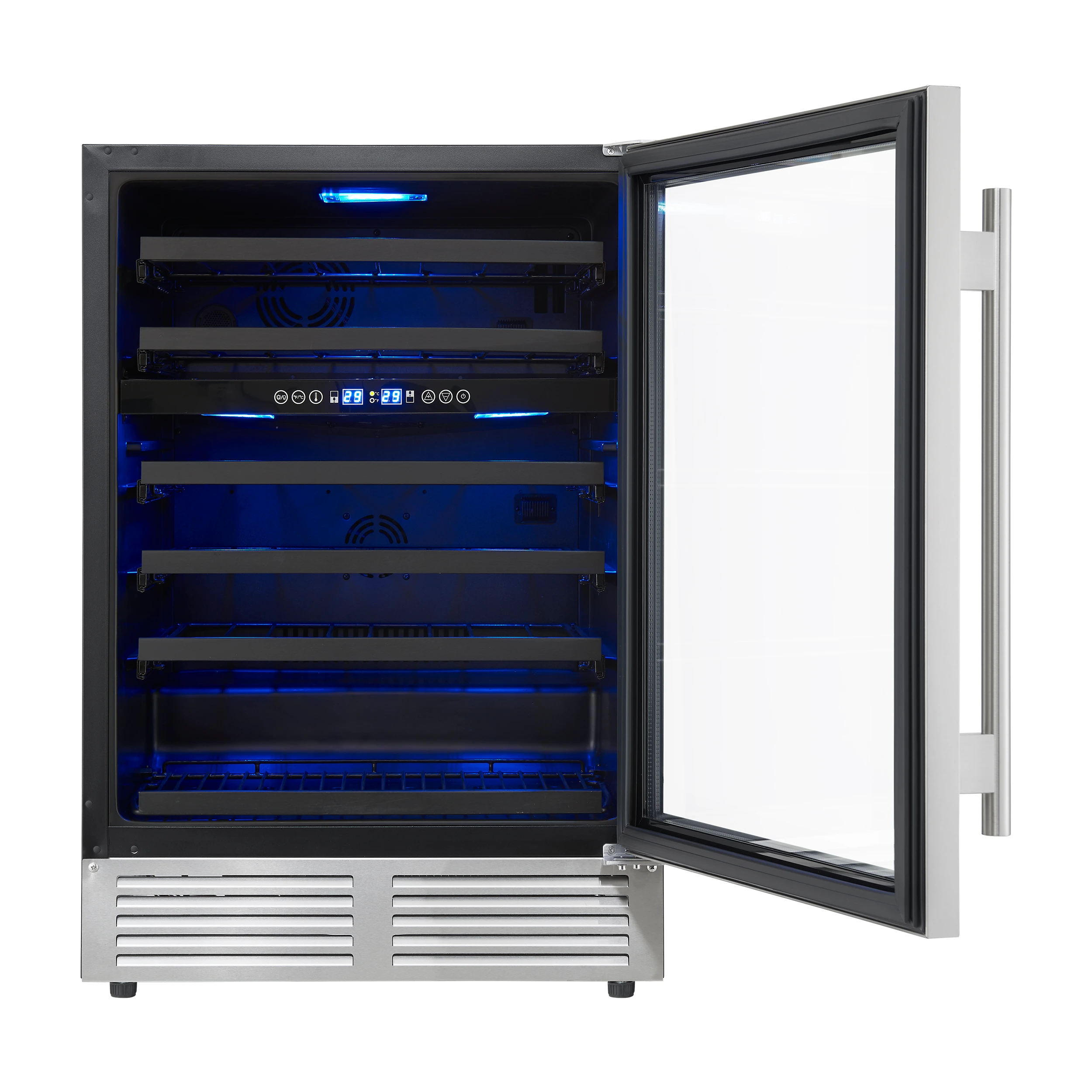 Bacchino 24 Inch Wine Cooler, , with LED Lighting, Triple Glass Door, 51 Bottle Capacity, Built-In or Freestanding FWCDR663424S