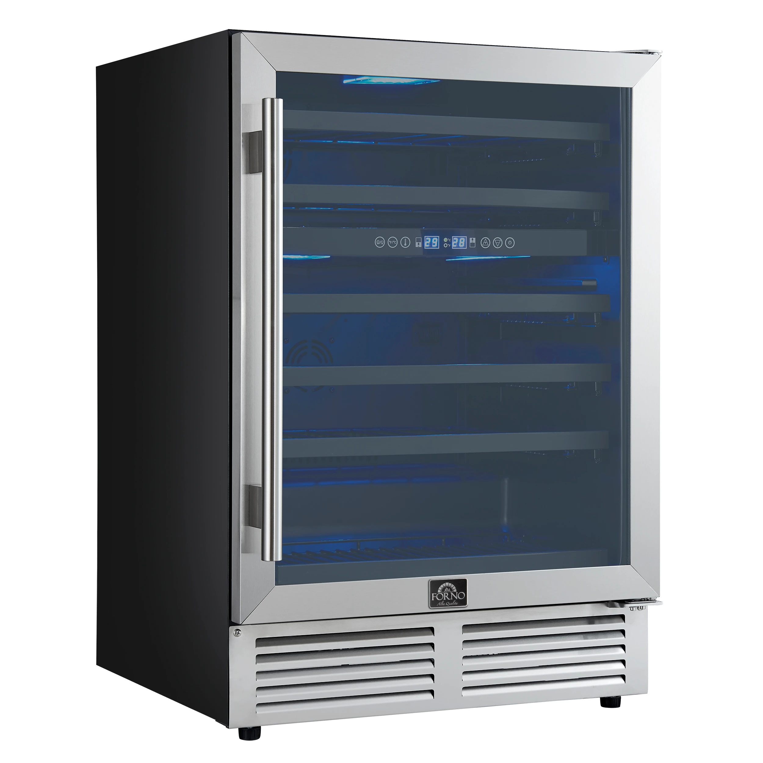 Bacchino 24 Inch Wine Cooler, , with LED Lighting, Triple Glass Door, 51 Bottle Capacity, Built-In or Freestanding FWCDR663424S