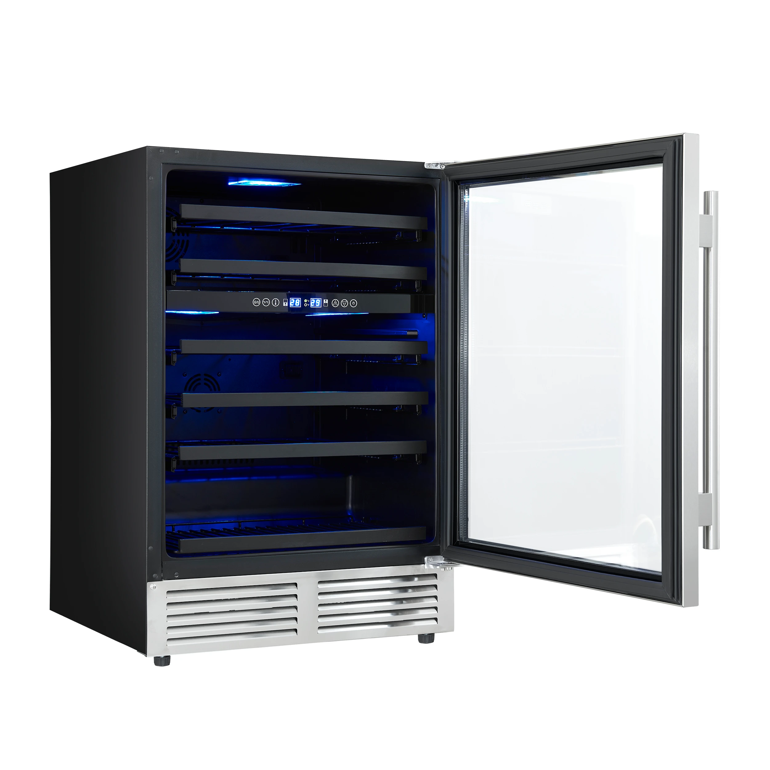Bacchino 24 Inch Wine Cooler, , with LED Lighting, Triple Glass Door, 51 Bottle Capacity, Built-In or Freestanding FWCDR663424S