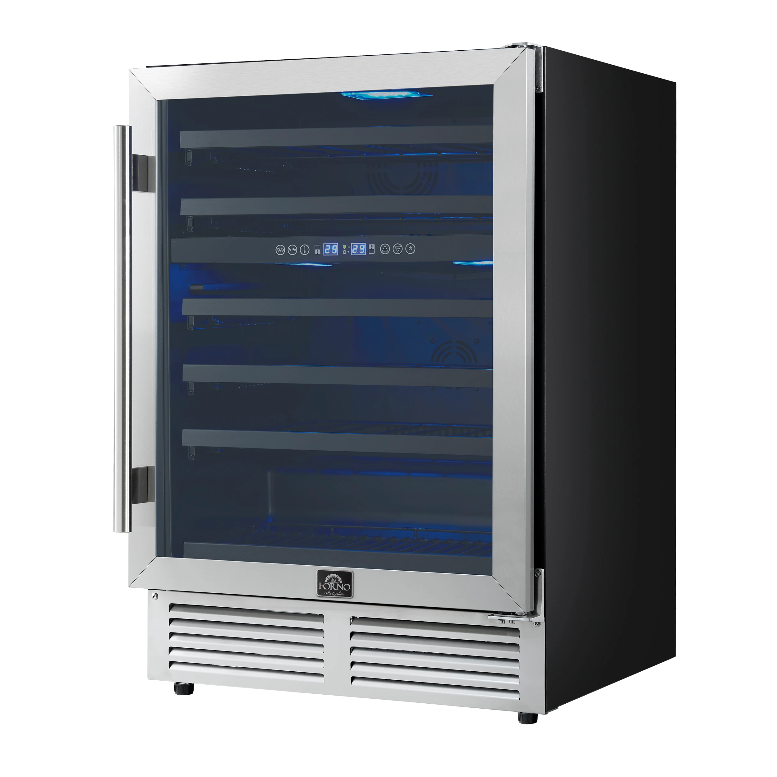 Bacchino 24 Inch Wine Cooler, , with LED Lighting, Triple Glass Door, 51 Bottle Capacity, Built-In or Freestanding FWCDR663424S