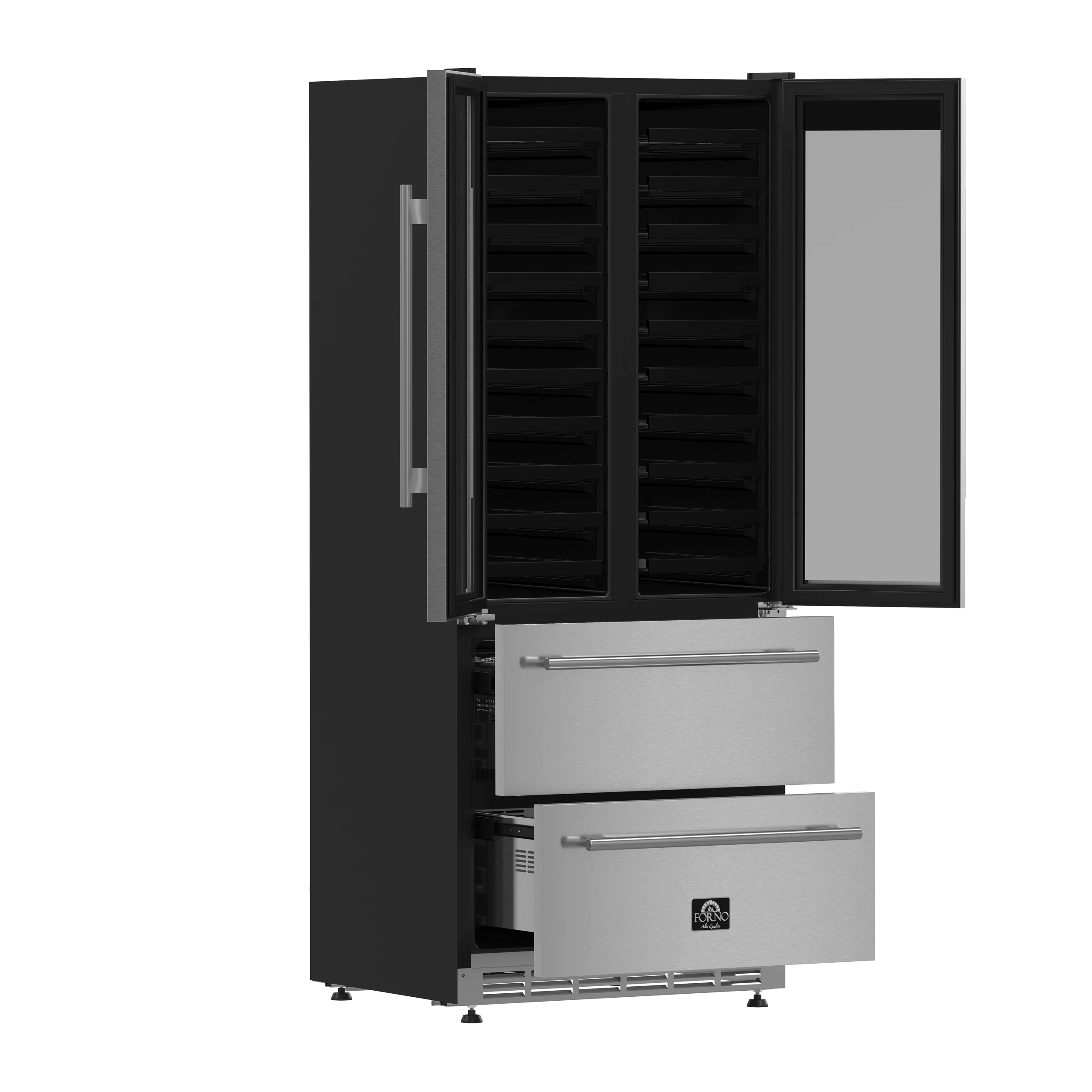 Campania 32-Inch Wine Cooler, , Dual Wine Zones, Two Beverage Drawers, 17.7 cu.ft FWCDR663532S