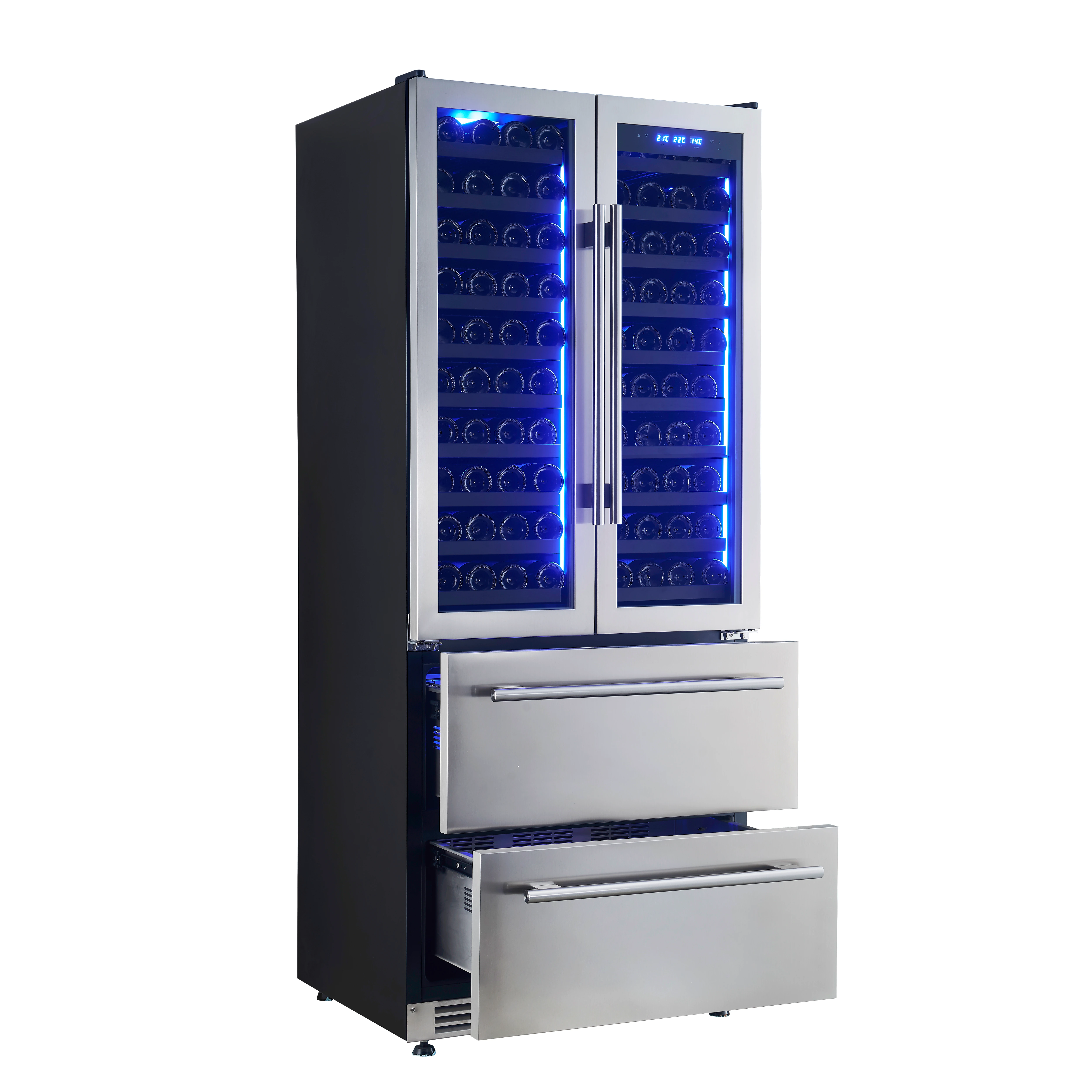 Campania 32-Inch Wine Cooler, , Dual Wine Zones, Two Beverage Drawers, 17.7 cu.ft FWCDR663532S