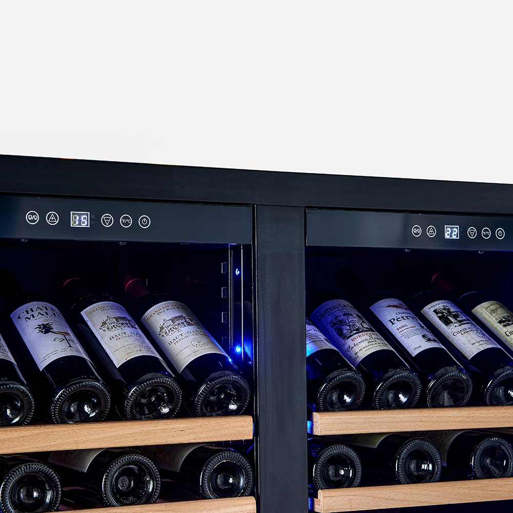 Vernazza 40-Inch Side-by-Side Dual Zone Wine Cellar, 25.07 cu.ft Capacity, , Temperature Control, UV-Protected Glass Door, Wooden Shelves FWCDR664240S