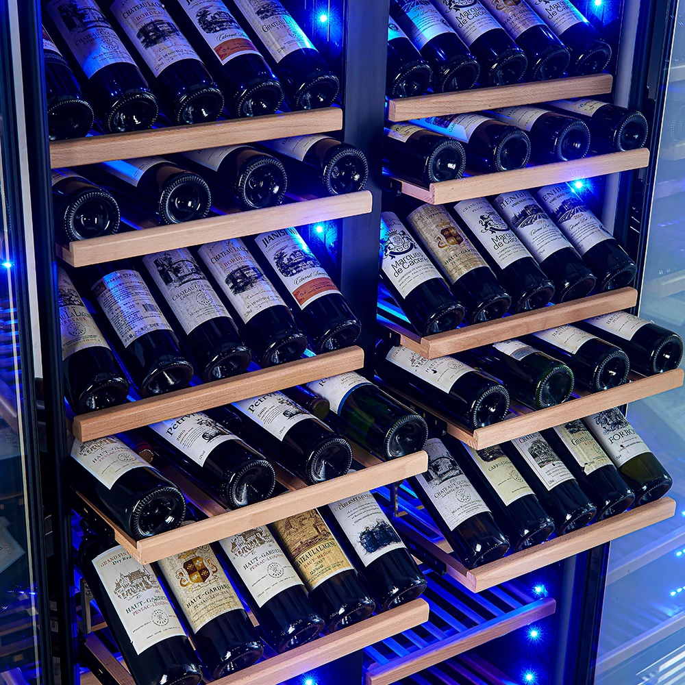 Vernazza 40-Inch Side-by-Side Dual Zone Wine Cellar, 25.07 cu.ft Capacity, , Temperature Control, UV-Protected Glass Door, Wooden Shelves FWCDR664240S