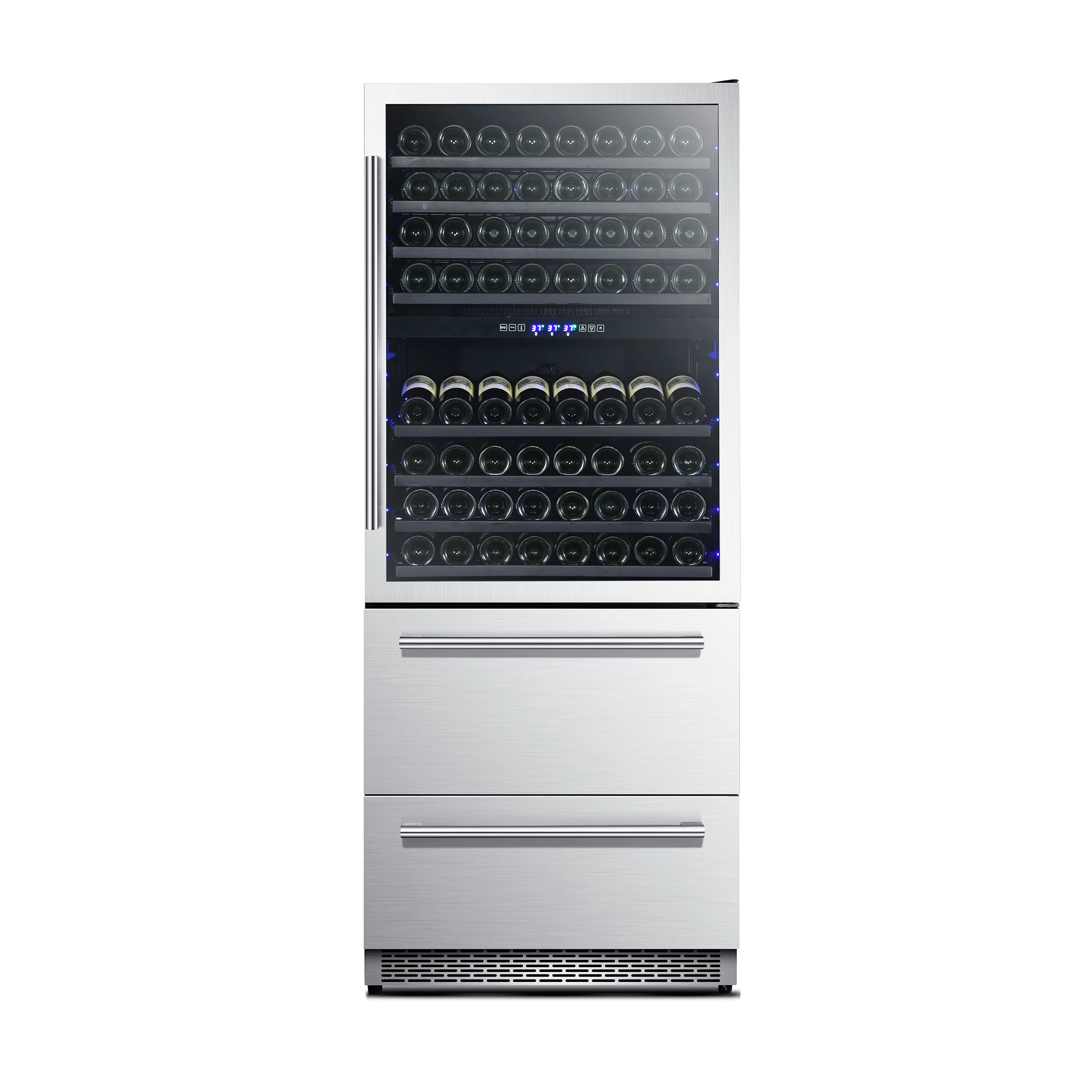 Capraia 30-Inch Dual Temperature Zone Wine Cooler, Up to 144 Bottles, Two Refrigerated Drawers, Adjustable Temperature Zones FWCDR666130S