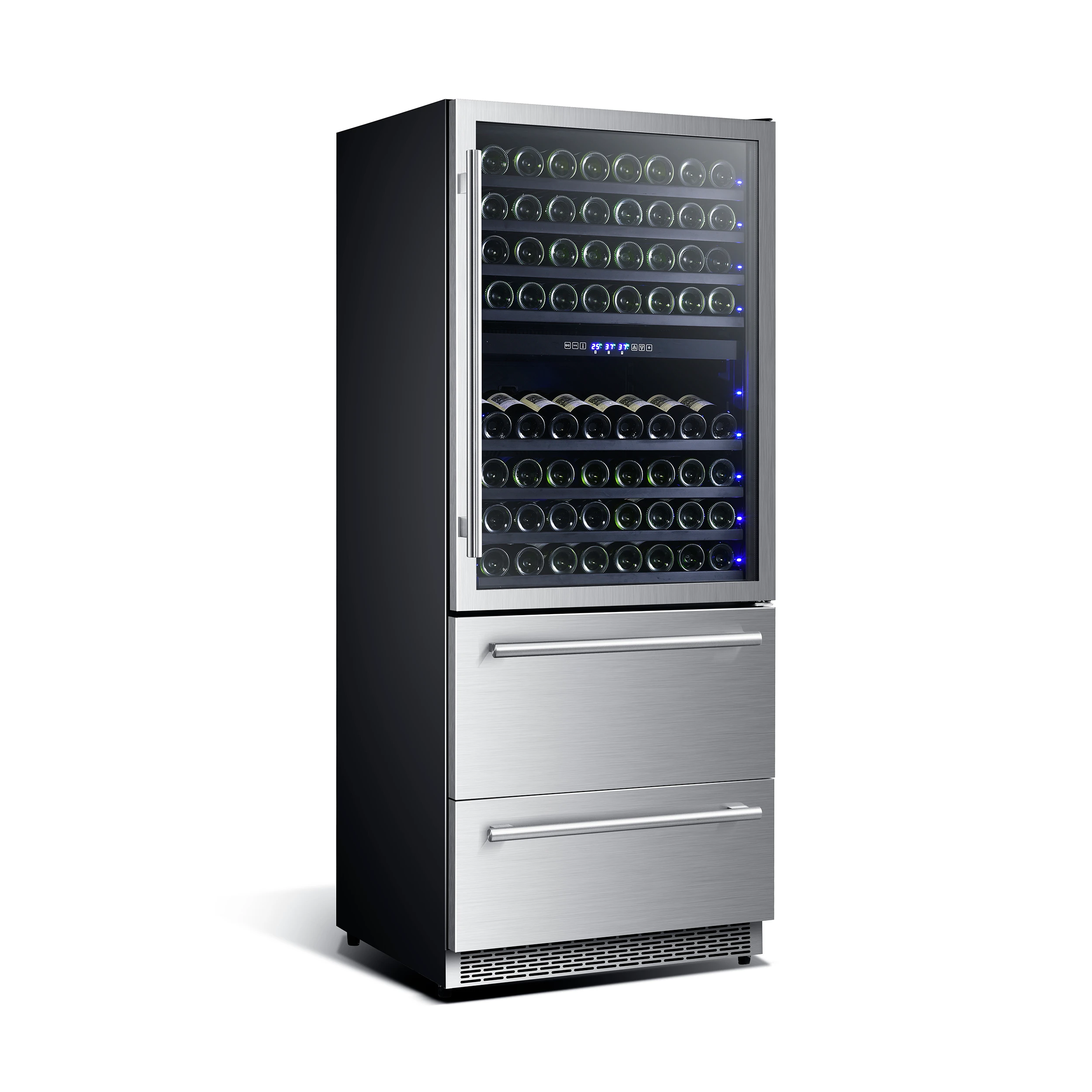 Capraia 30-Inch Dual Temperature Zone Wine Cooler, Up to 144 Bottles, Two Refrigerated Drawers, Adjustable Temperature Zones FWCDR666130S