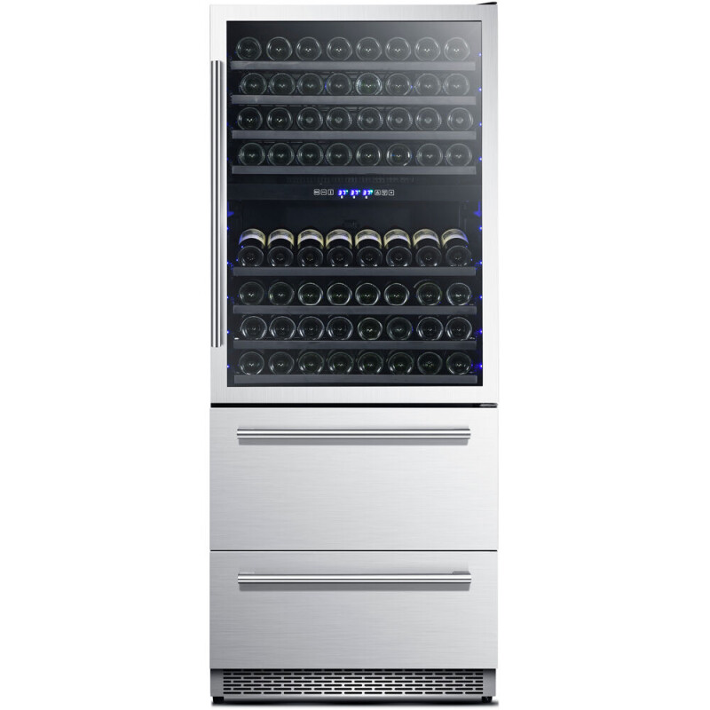 Forno FORNO Capraia – Triple Temp Zones – Dual Zone 30″ Wine Cooler with two refrigerator drawers Stainless FWCDR666130S Picture 1