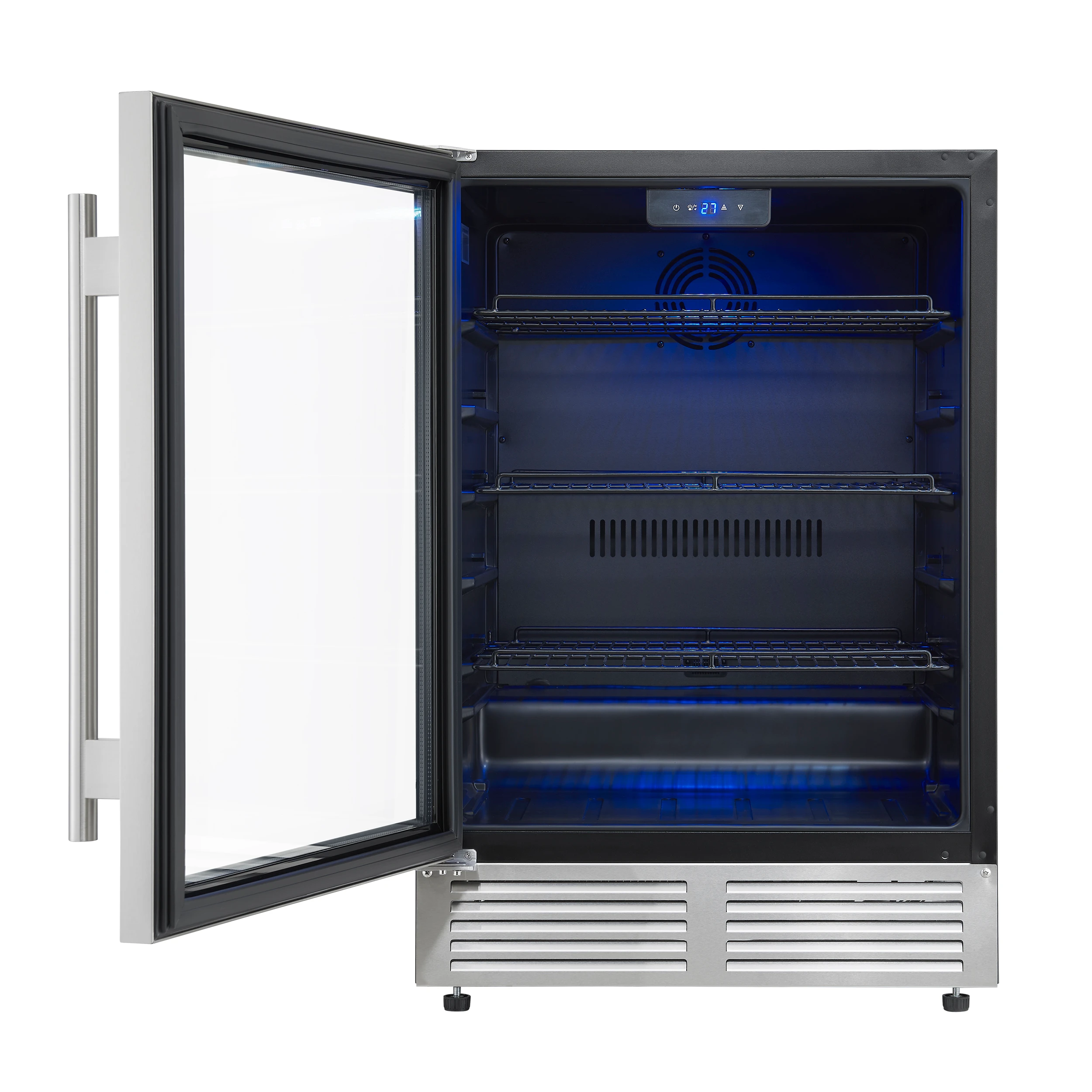 Frescolino 24 Inch Beverage Cooler, , with LED Lighting, Triple Glass Door, 188 Can Capacity, Built-In or Freestanding FWCDR666524S