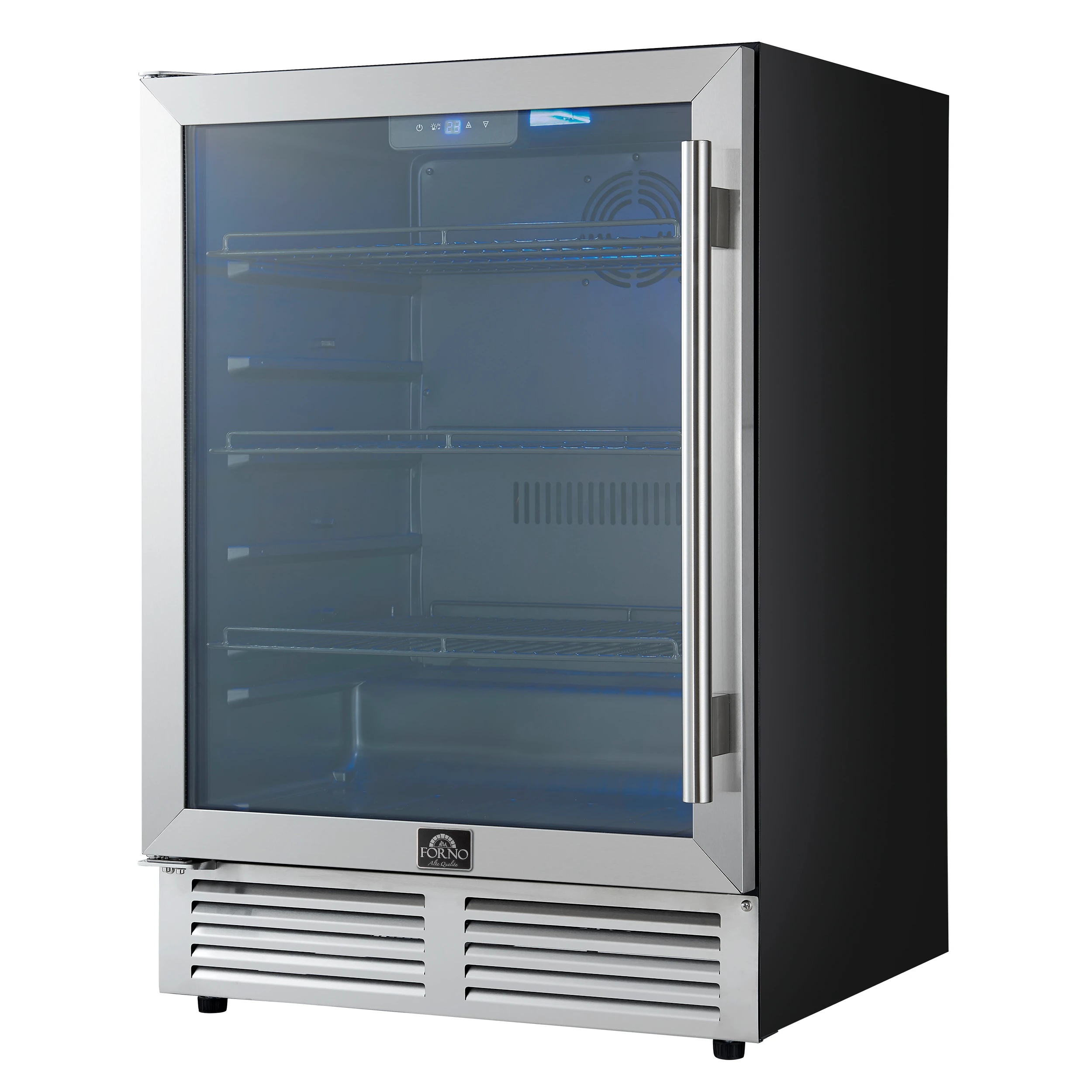Frescolino 24 Inch Beverage Cooler, , with LED Lighting, Triple Glass Door, 188 Can Capacity, Built-In or Freestanding FWCDR666524S