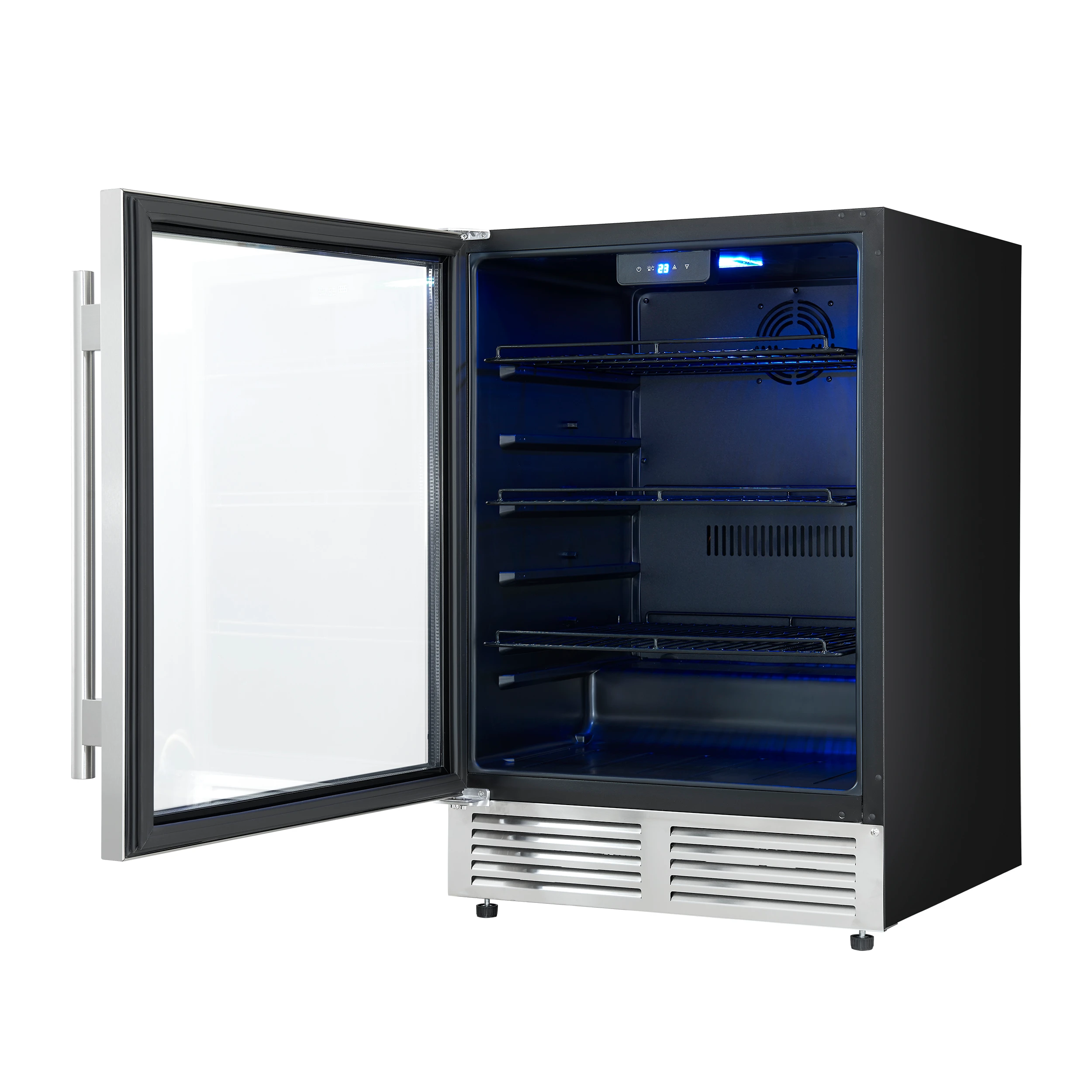Frescolino 24 Inch Beverage Cooler, , with LED Lighting, Triple Glass Door, 188 Can Capacity, Built-In or Freestanding FWCDR666524S