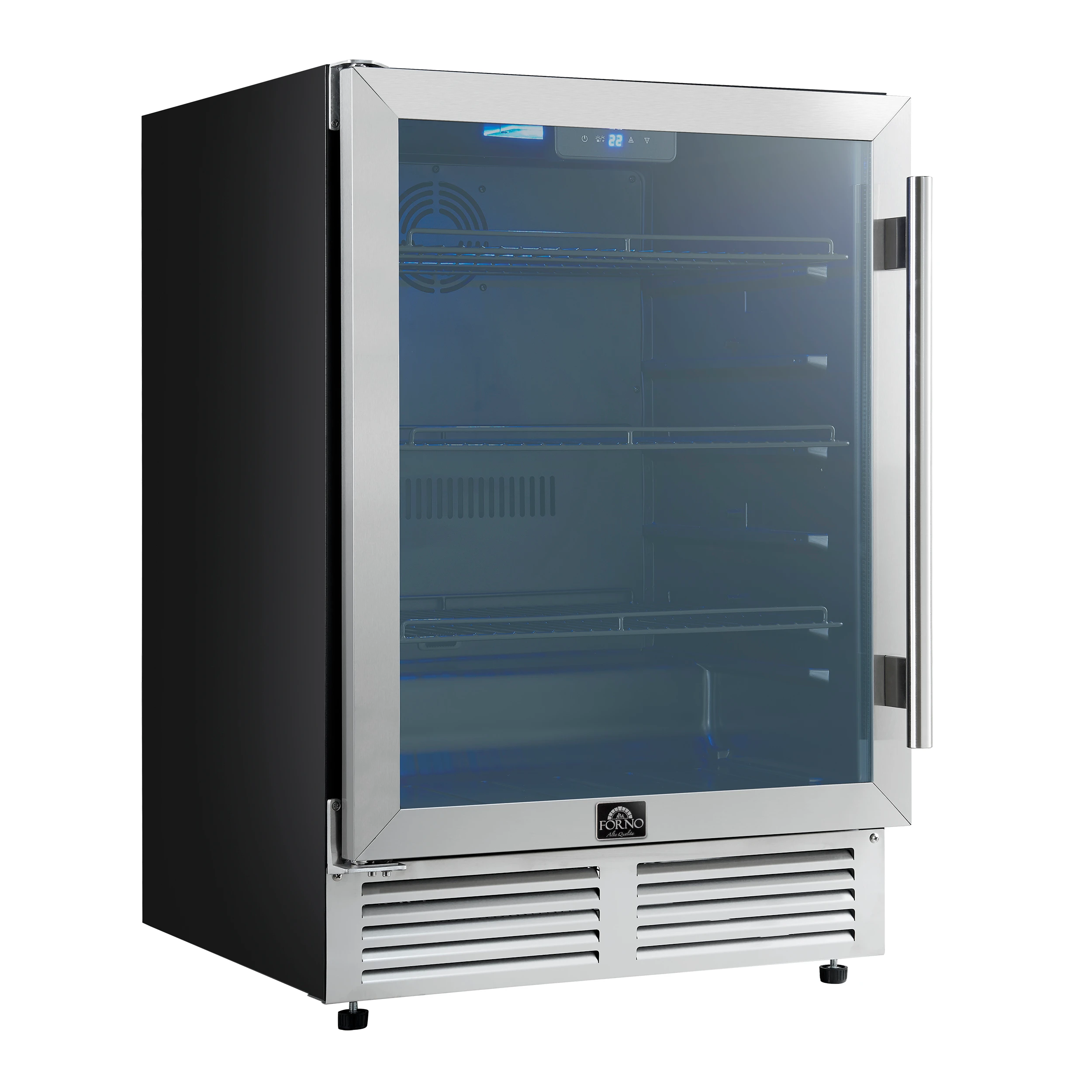 Frescolino 24 Inch Beverage Cooler, , with LED Lighting, Triple Glass Door, 188 Can Capacity, Built-In or Freestanding FWCDR666524S