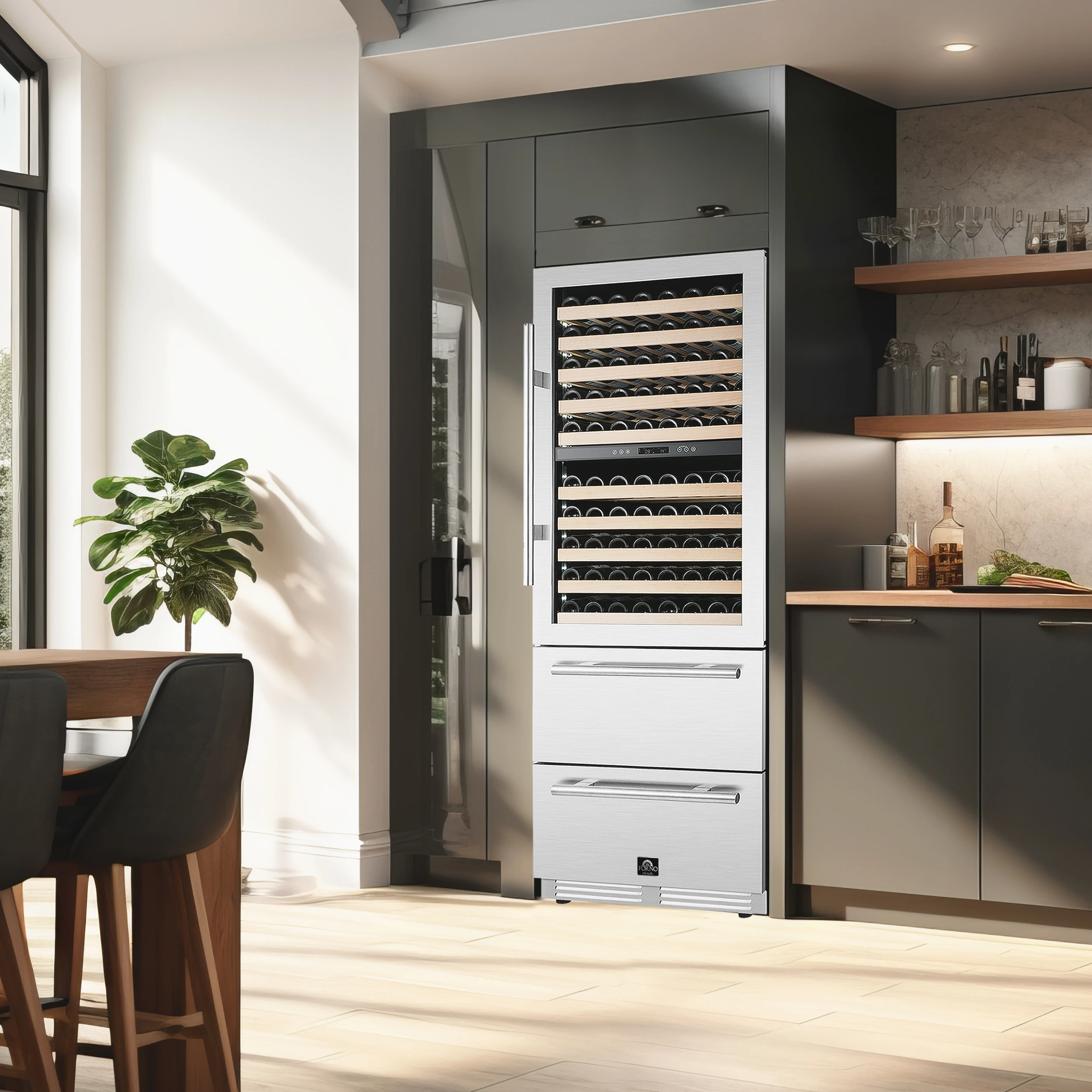 Celano 30-Inch Dual Zone Wine Cooler and Beverage Cooler, 21.3 cu.ft, FWCDR669730S