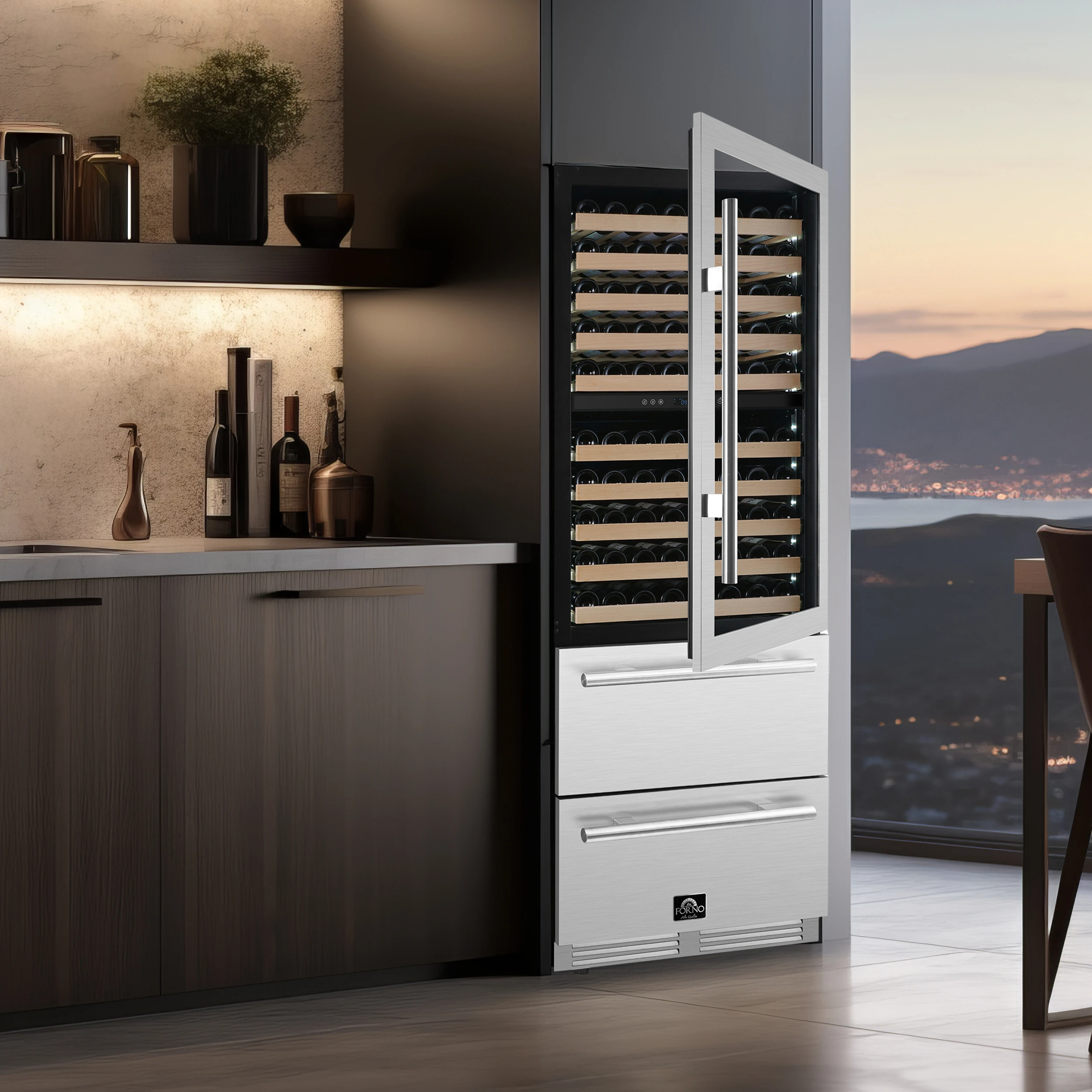 Celano 30-Inch Dual Zone Wine Cooler and Beverage Cooler, 21.3 cu.ft, FWCDR669730S