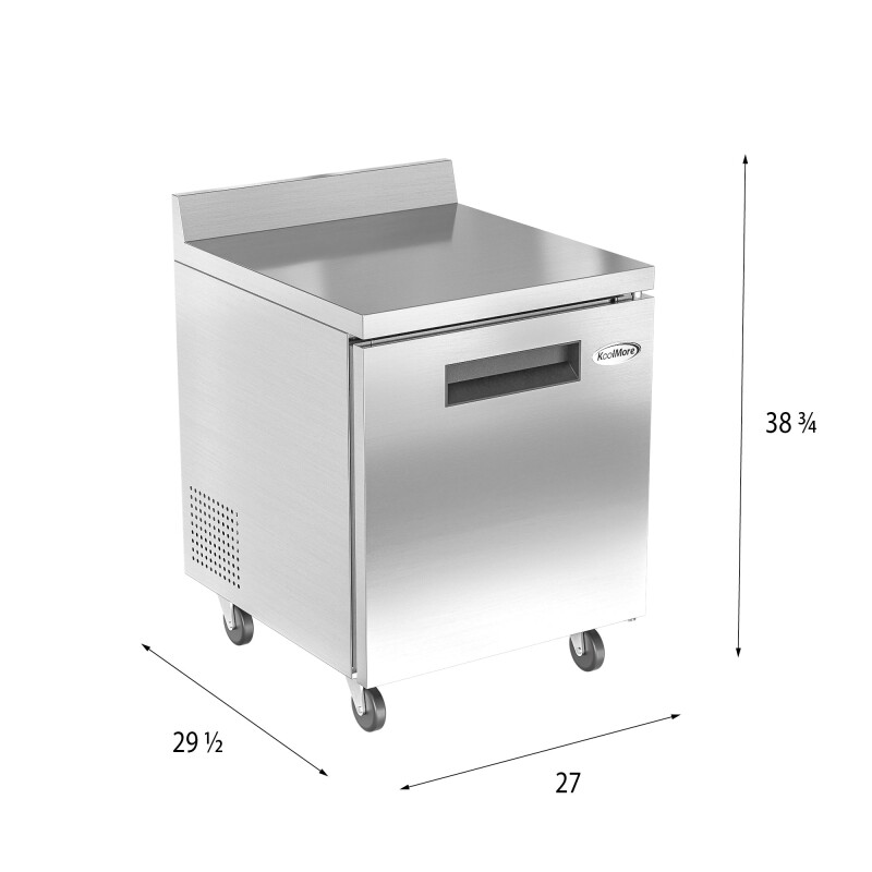 27 in. One-Door Worktop Freezer With 3.5 in. Backsplash - 6.3 Cu Ft FWT1D6C