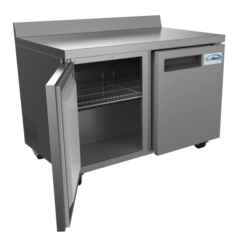 48 in. Stainless Steel Two-Door Worktop Commercial Freezer with 3.5 in. Backsplash, 12 cu. ft FWT2D12C