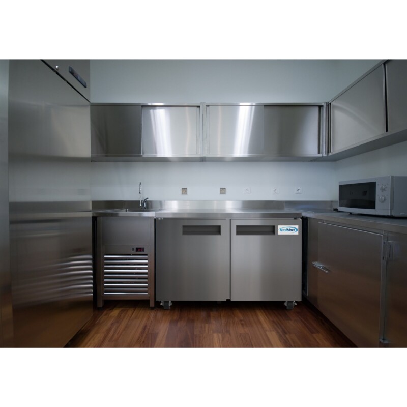 48 in. Stainless Steel Two-Door Worktop Commercial Freezer with 3.5 in. Backsplash, 12 cu. ft FWT2D12C