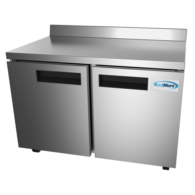 48 in. Stainless Steel Two-Door Worktop Commercial Freezer with 3.5 in. Backsplash, 12 cu. ft FWT2D12C