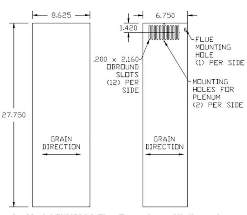 Optional Flue Extension for B58 Range Hoods in Stainless Steel view 2