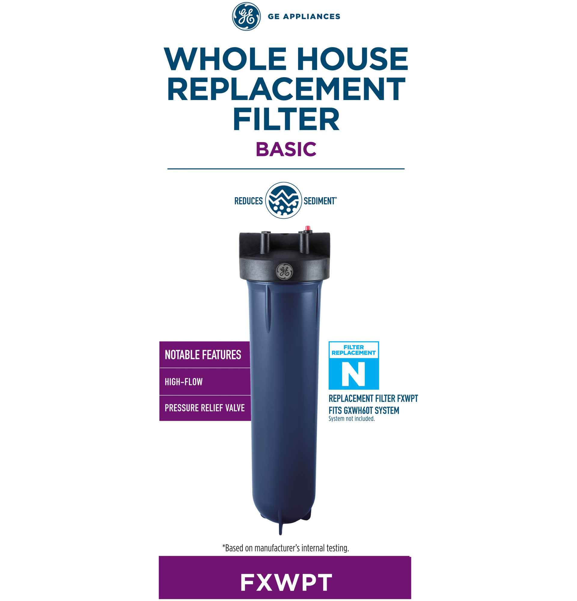WHOLE HOUSE HIGH FLOW BASIC REPLACEMENT WATER FILTER FXWPT, product image 2 of 5