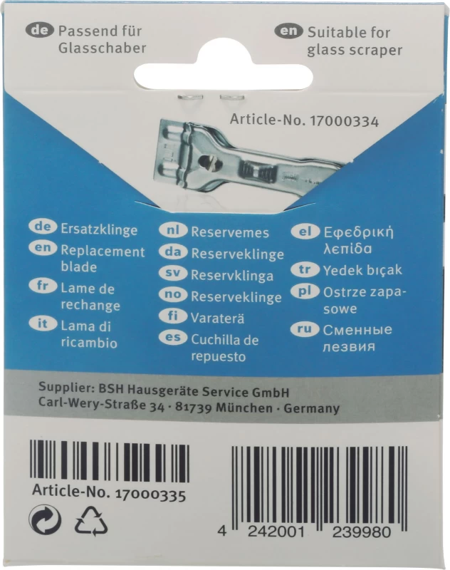 Replacement Blades (For Scraper 17000334) 17000335 FORSCRAPER17000334