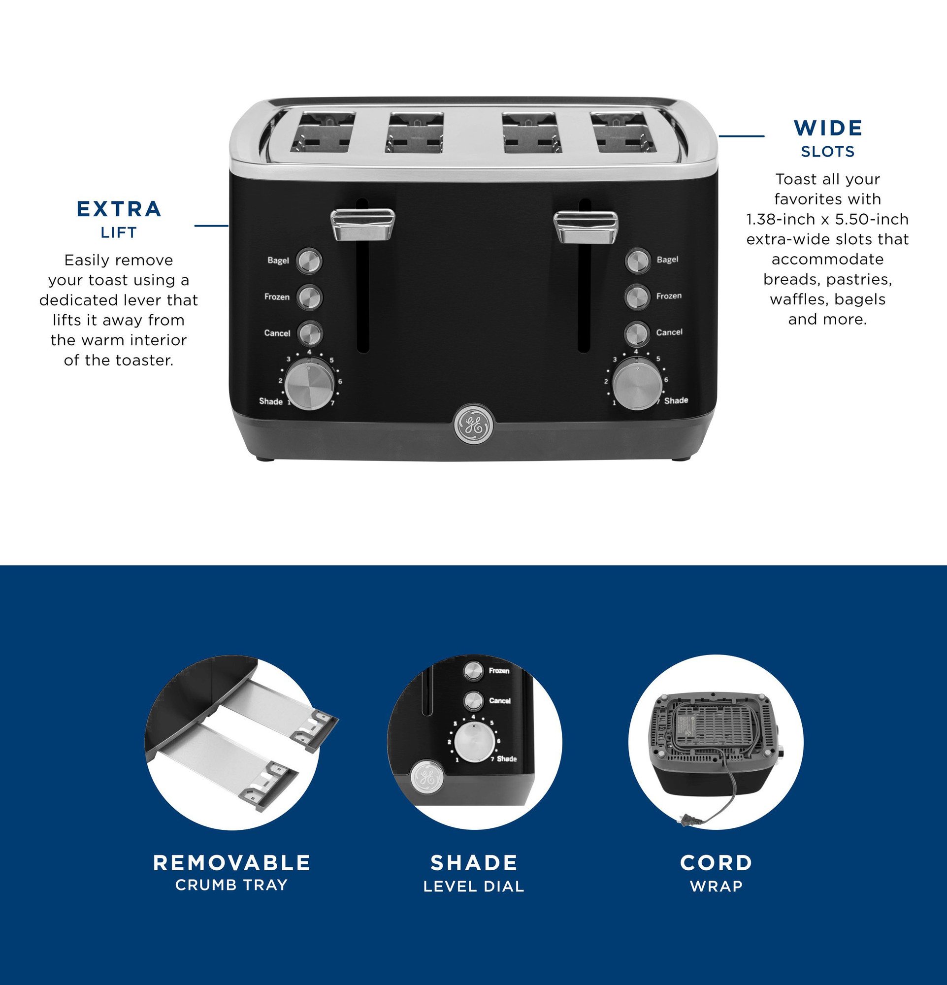 GE 4-Slice Toaster G9TMA4SGYBL