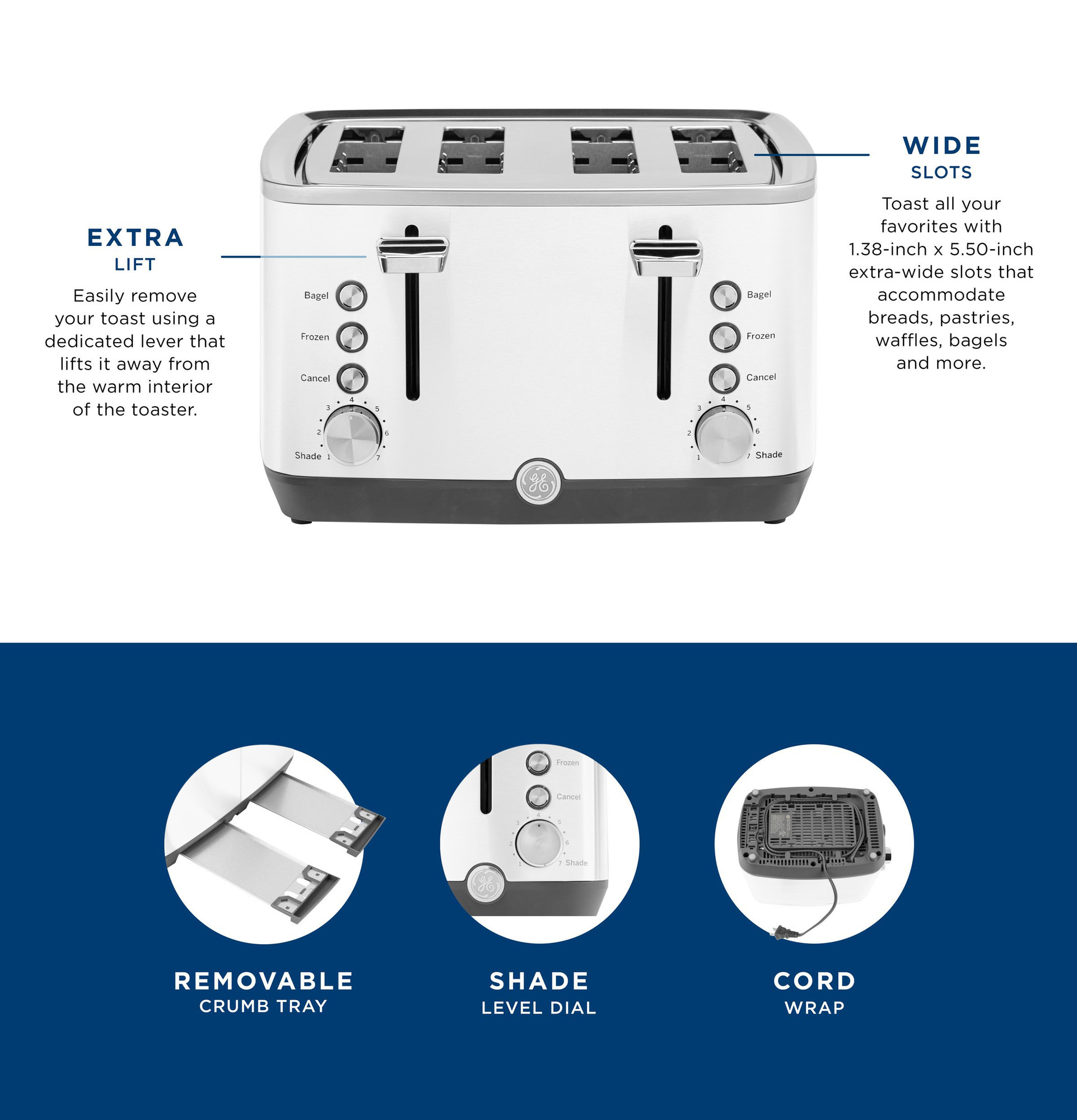 GE 4-Slice Toaster G9TMA4SGYWH