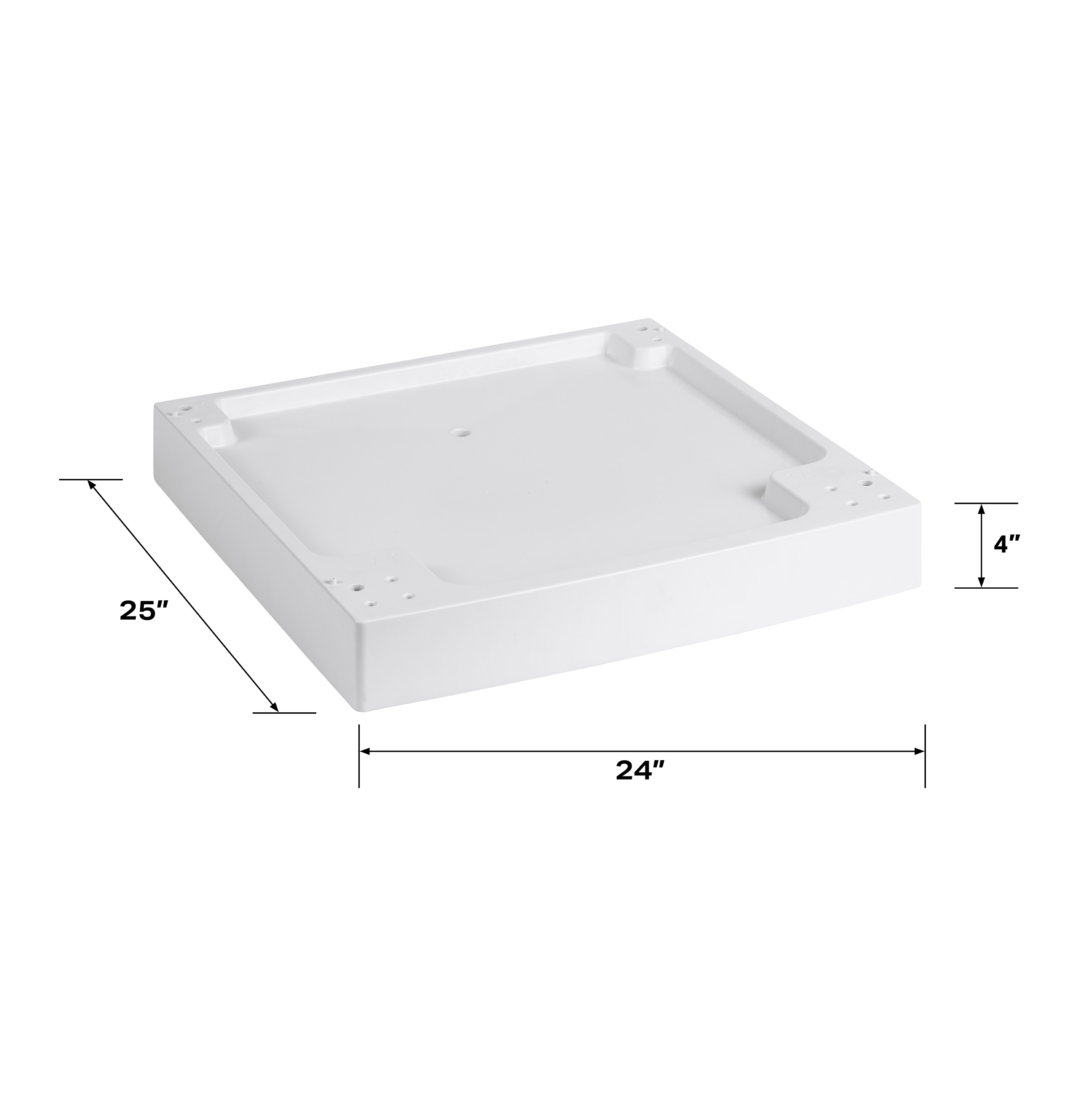4" ADA riser and drip pan 24" wide frontload washers and dryers view 5