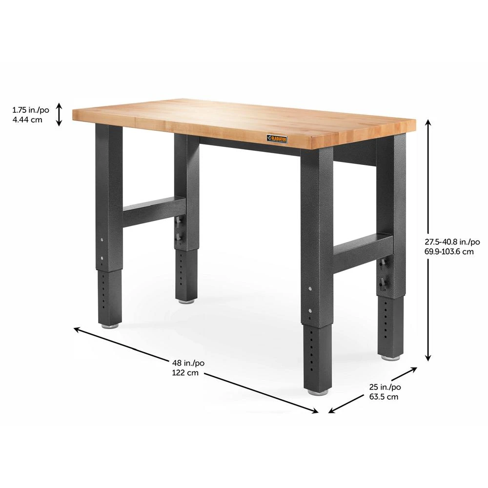 4' Adjustable Height Hardwood Workbench GAWB04HWEG